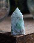 Fluorite tower with calcite snowflakes 3