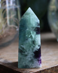 Fluorite tower with calcite snowflakes 6