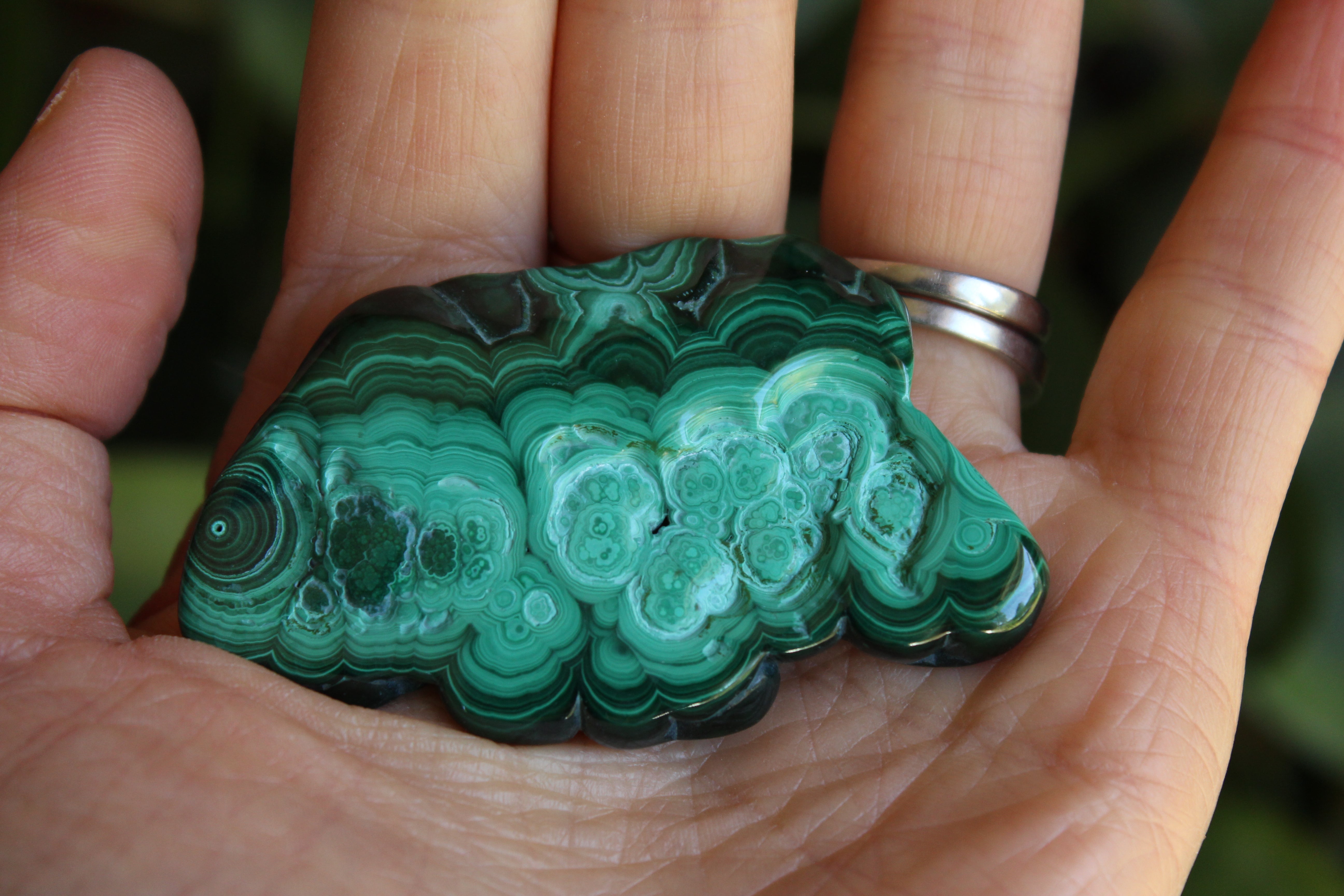 Polished malachite piece 1, new