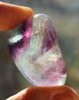 Large rainbow fluorite tumbled stone 1, new