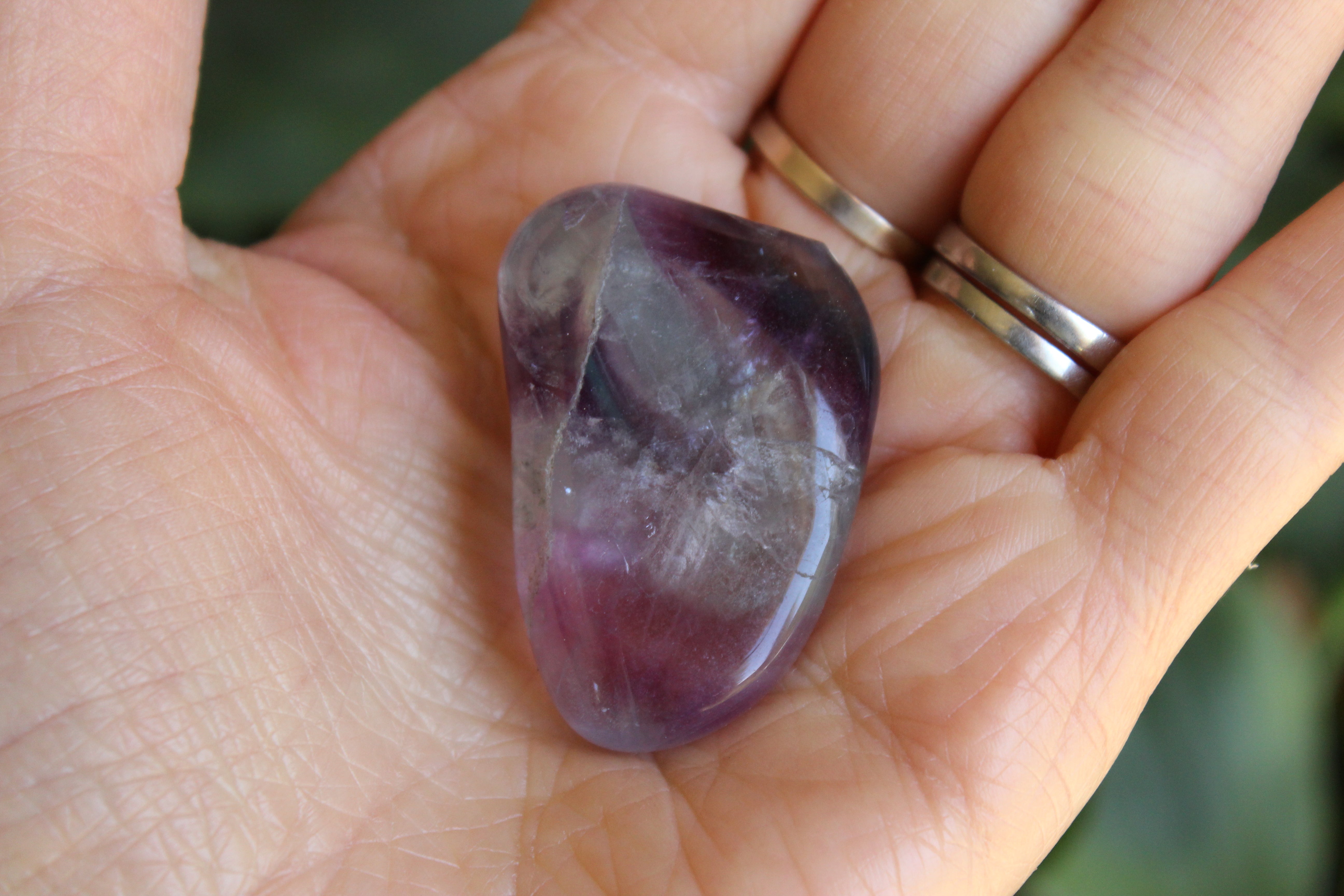 Large rainbow fluorite tumbled stone 1, new