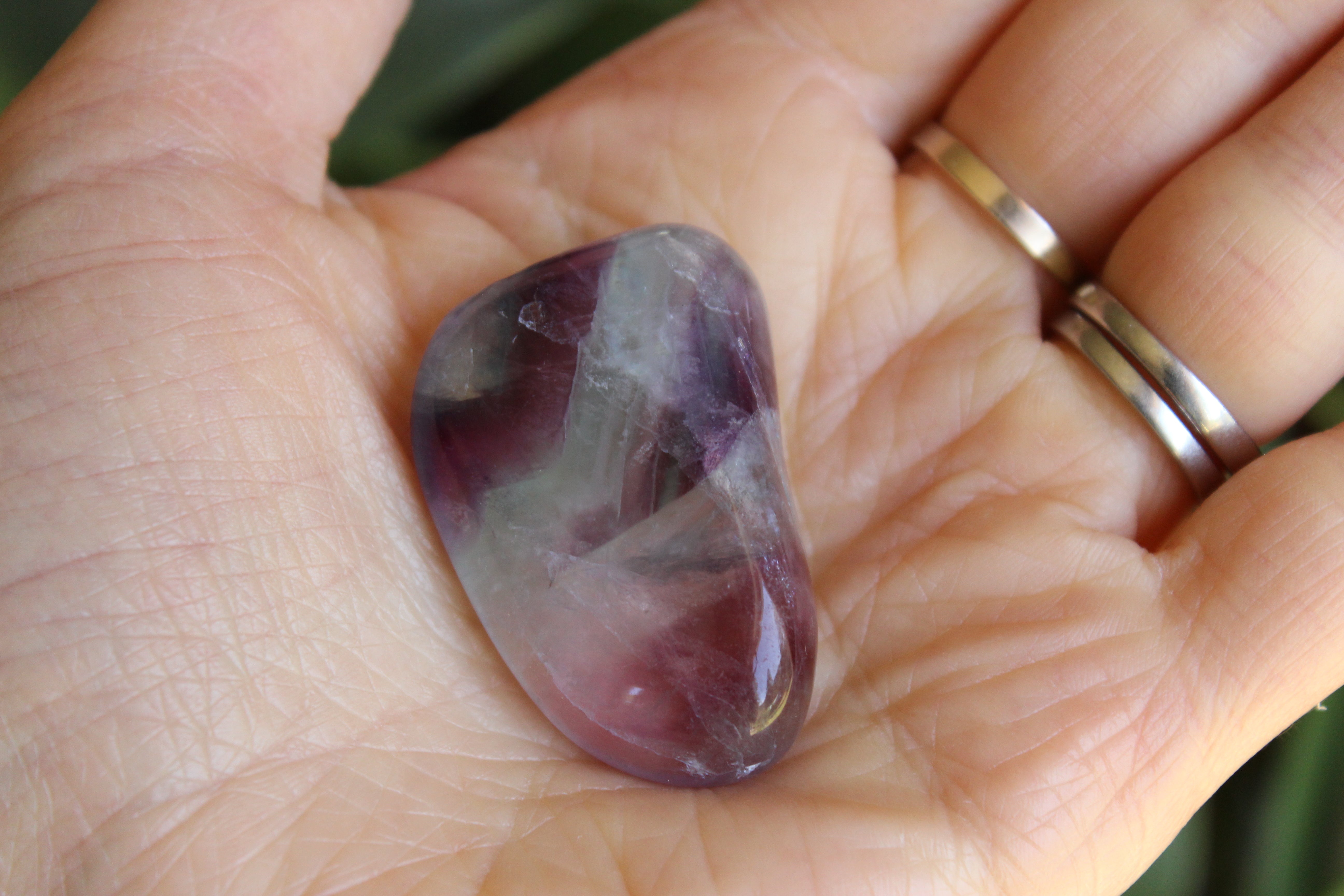 Large rainbow fluorite tumbled stone 1, new