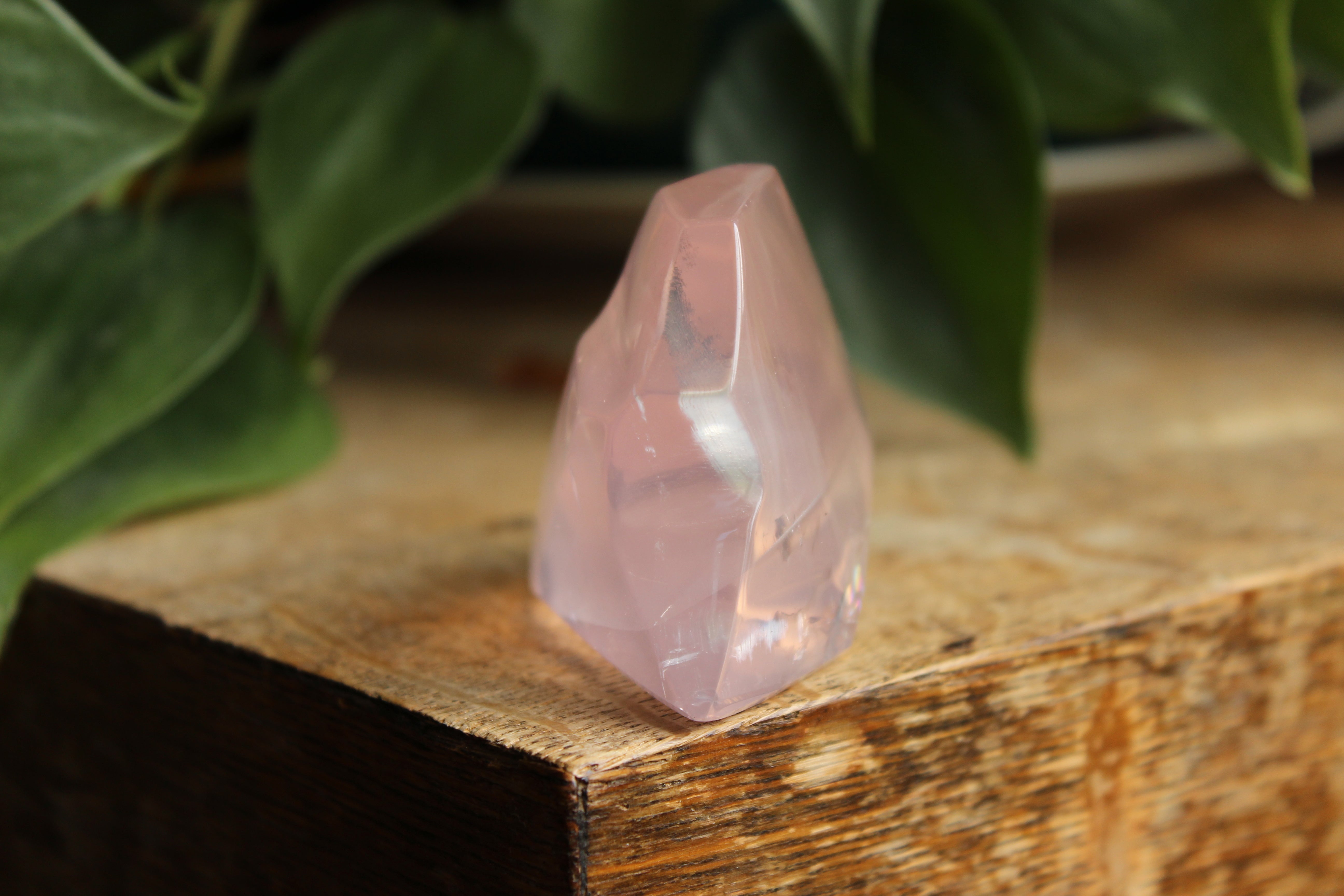 Gemmy rose quartz free form from Mozambique 1, new