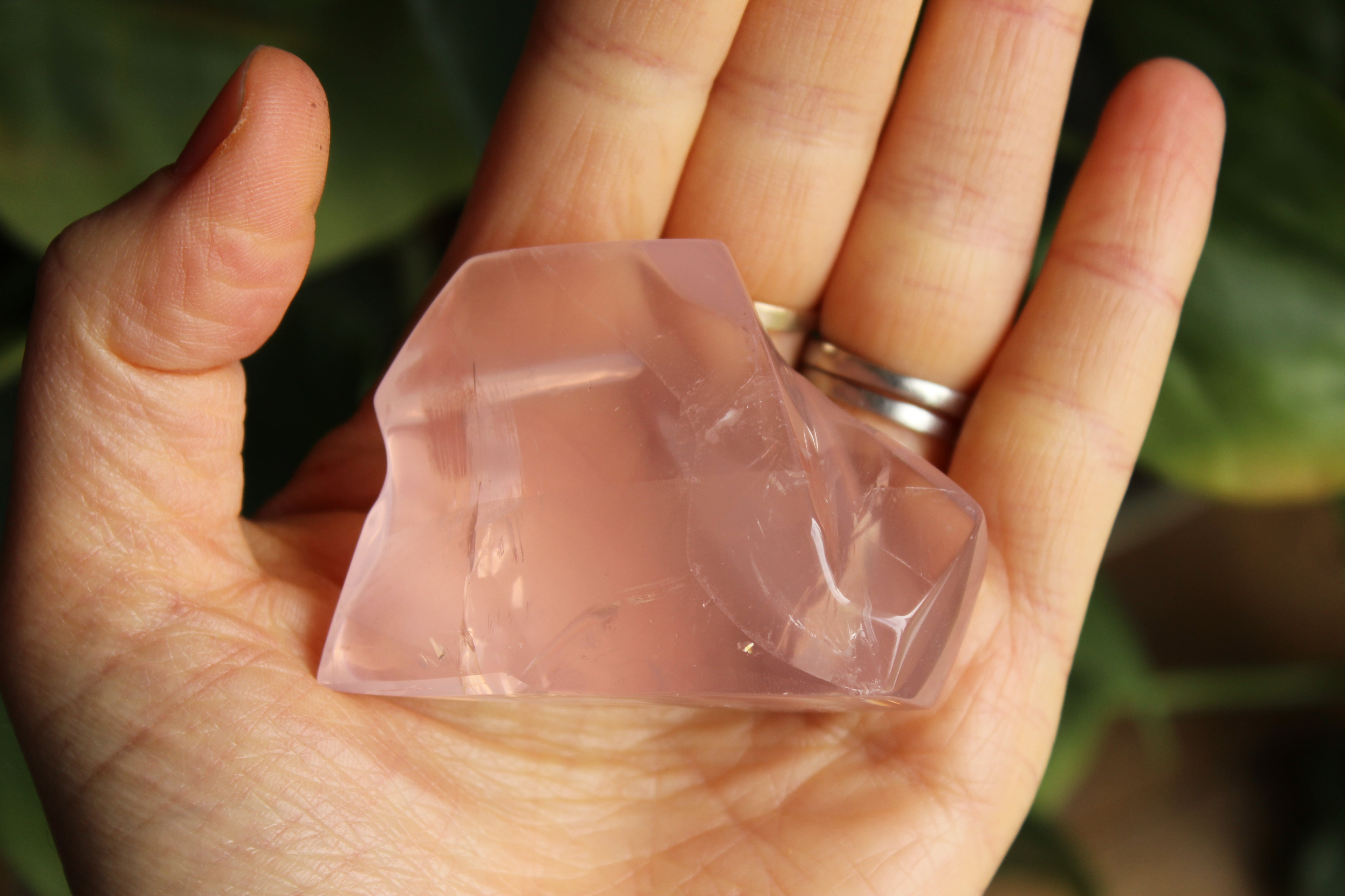 Gemmy rose quartz free form from Mozambique 1, new