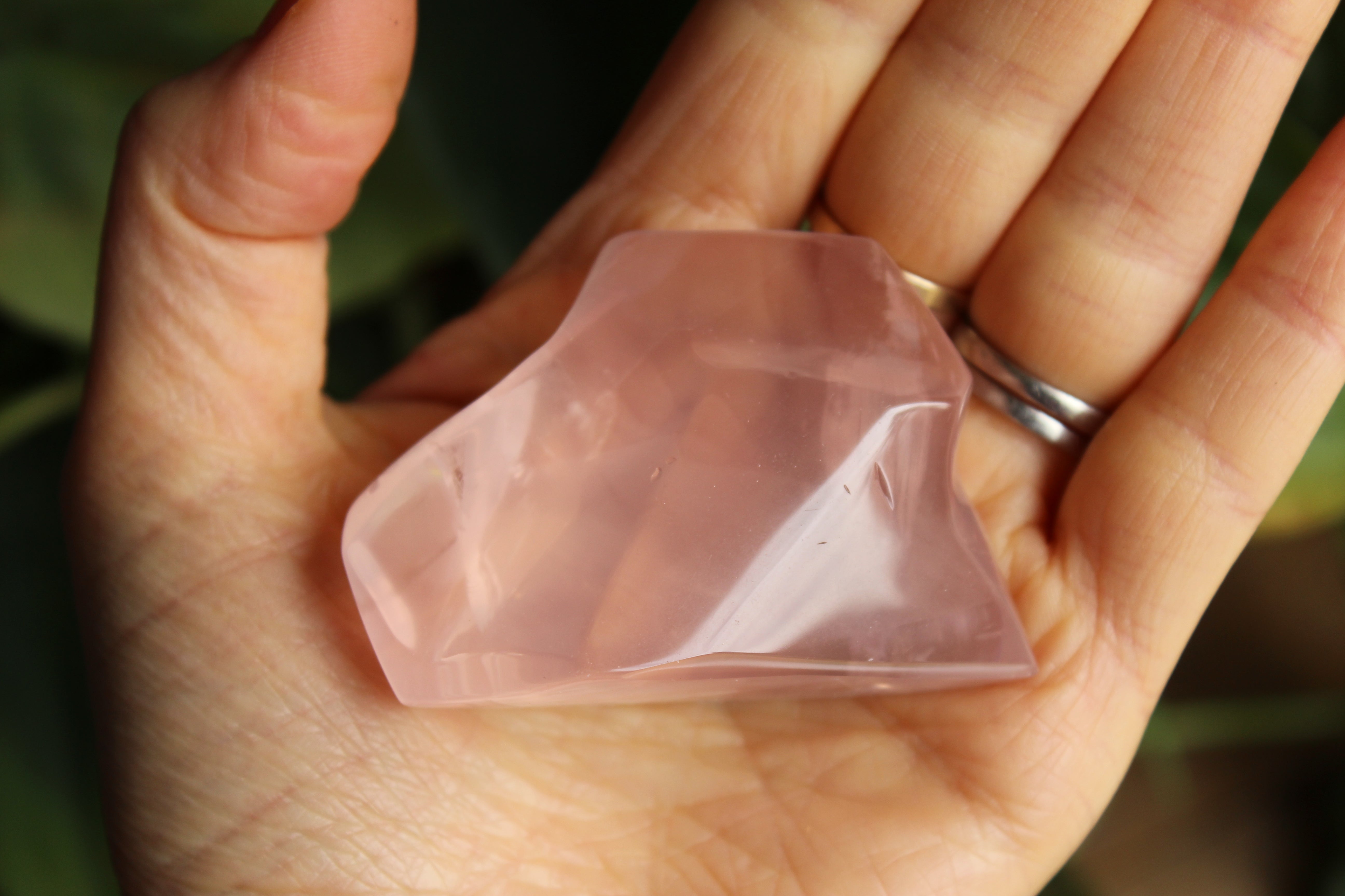 Gemmy rose quartz free form from Mozambique 1, new