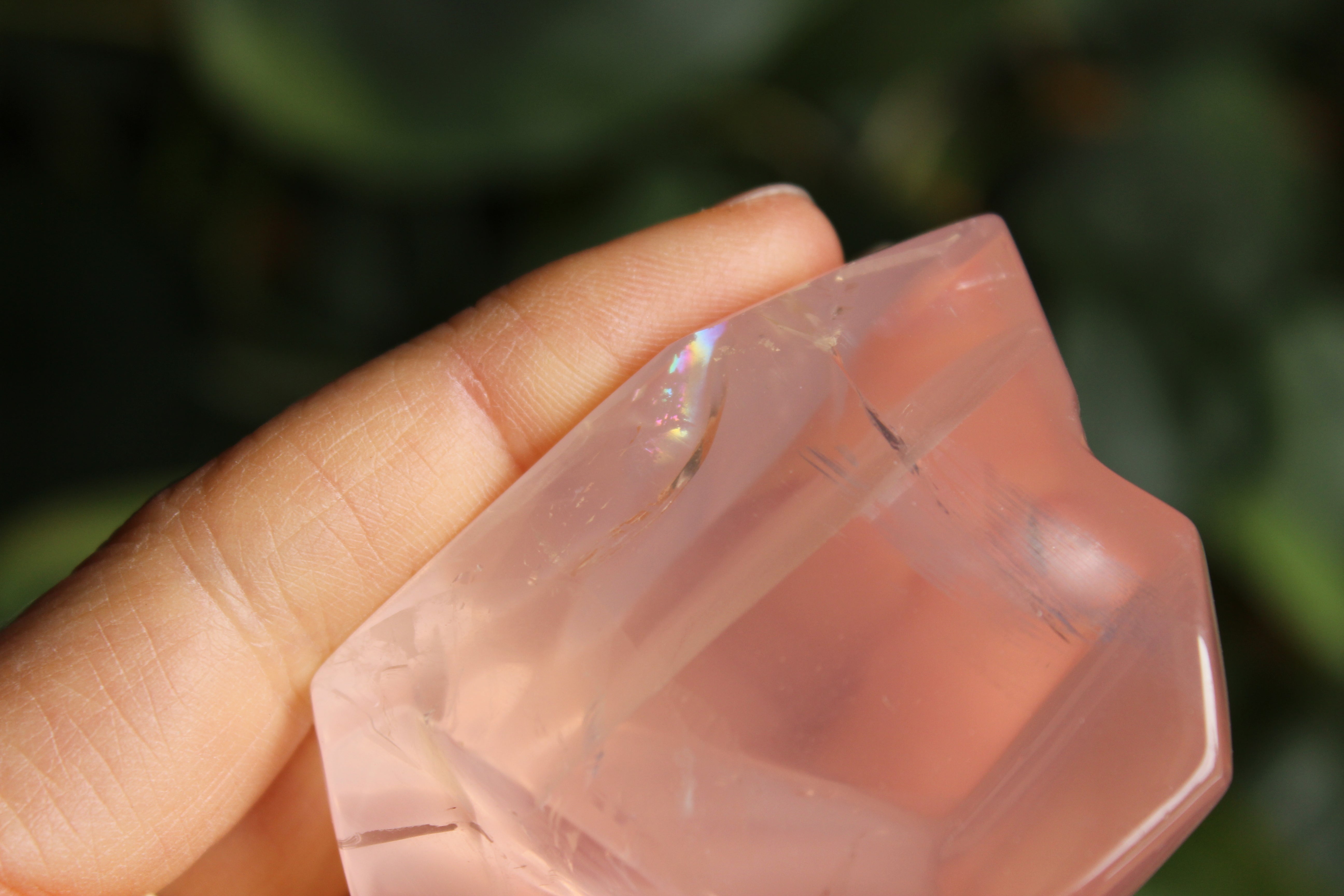 Gemmy rose quartz free form from Mozambique 1, new