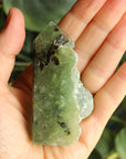 Semi polished prehnite tower 1, new