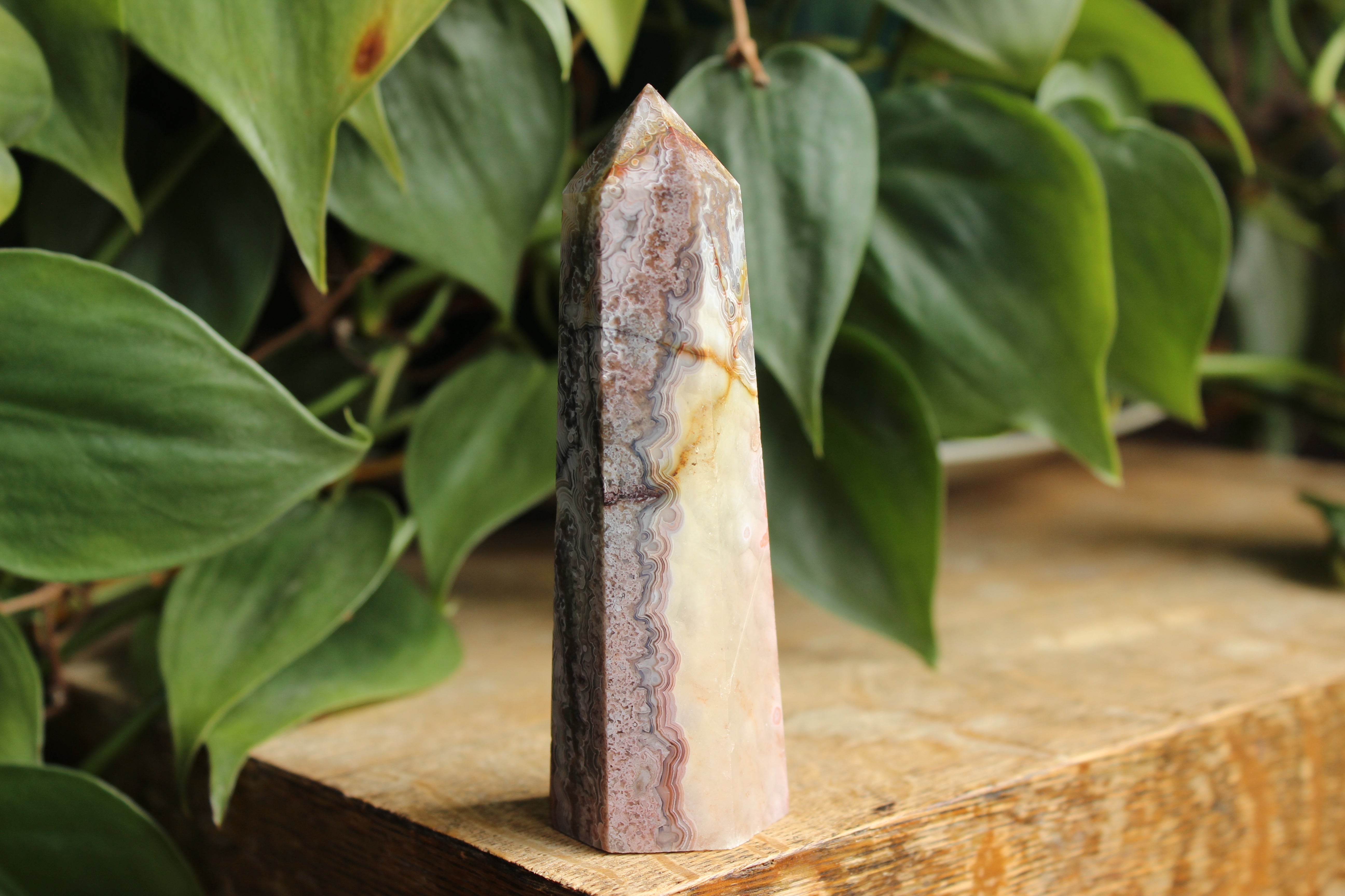 Crazy lace agate tower 1, new