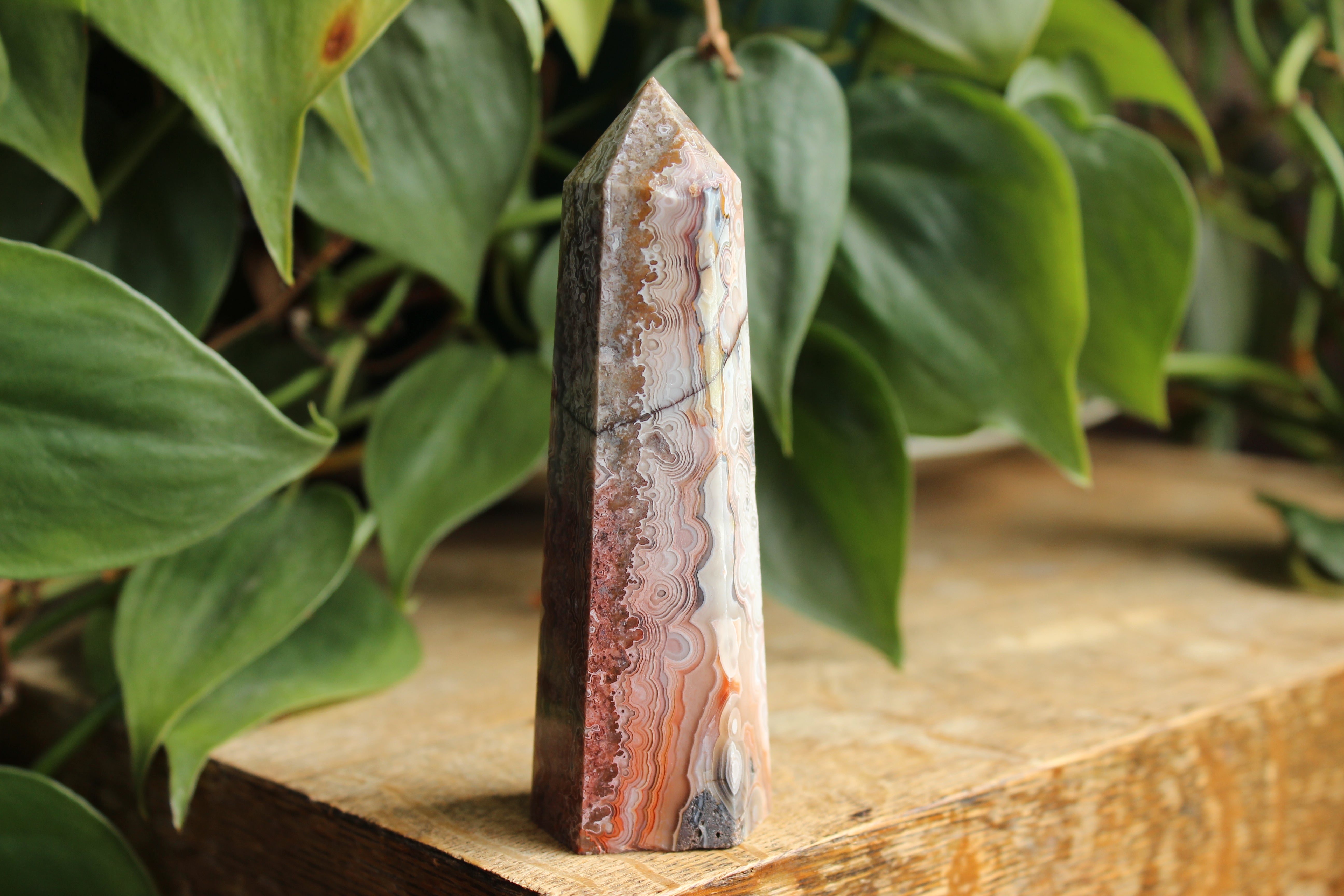 Crazy lace agate tower 1, new