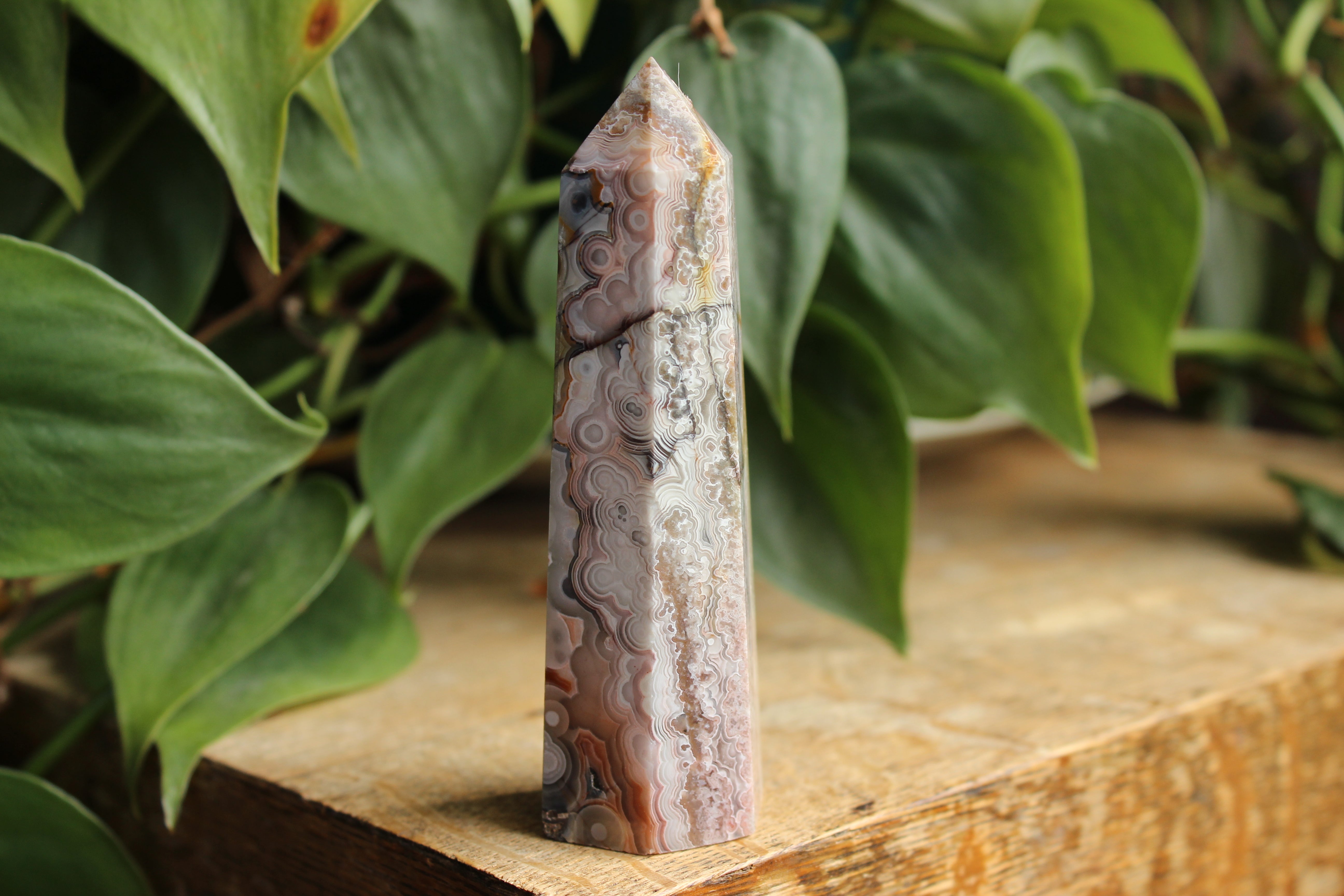 Crazy lace agate tower 1, new