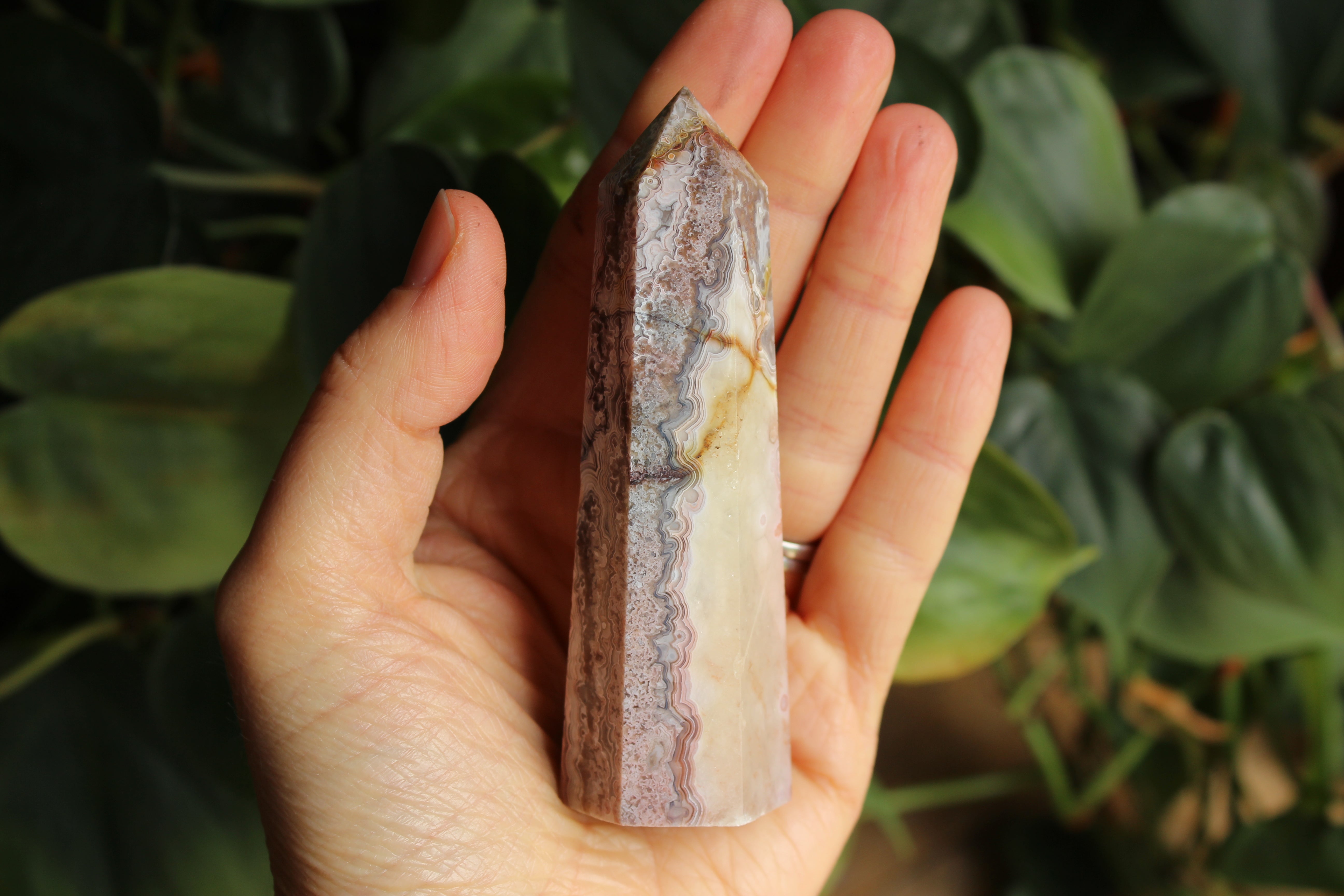 Crazy lace agate tower 1, new