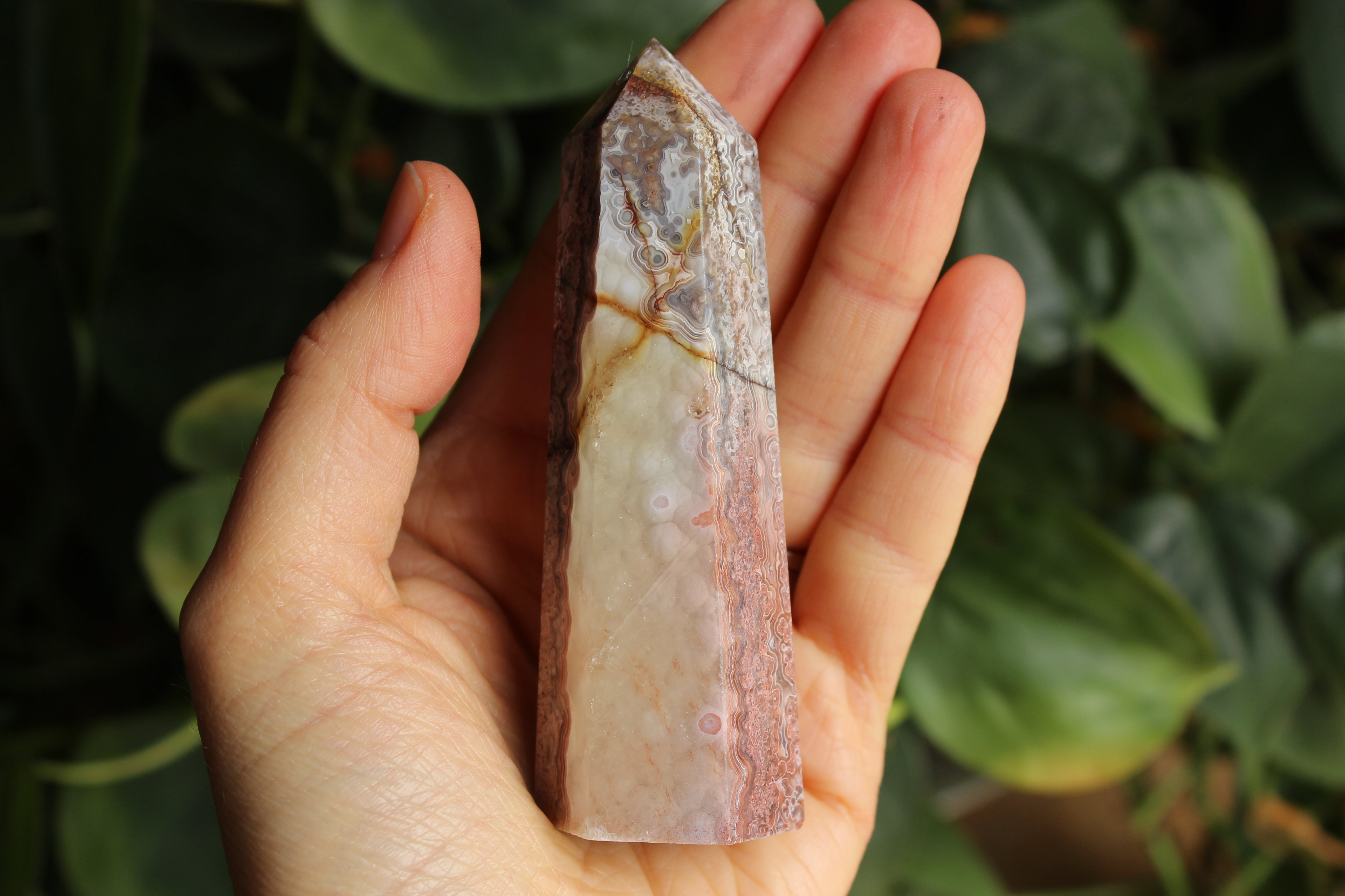 Crazy lace agate tower 1, new