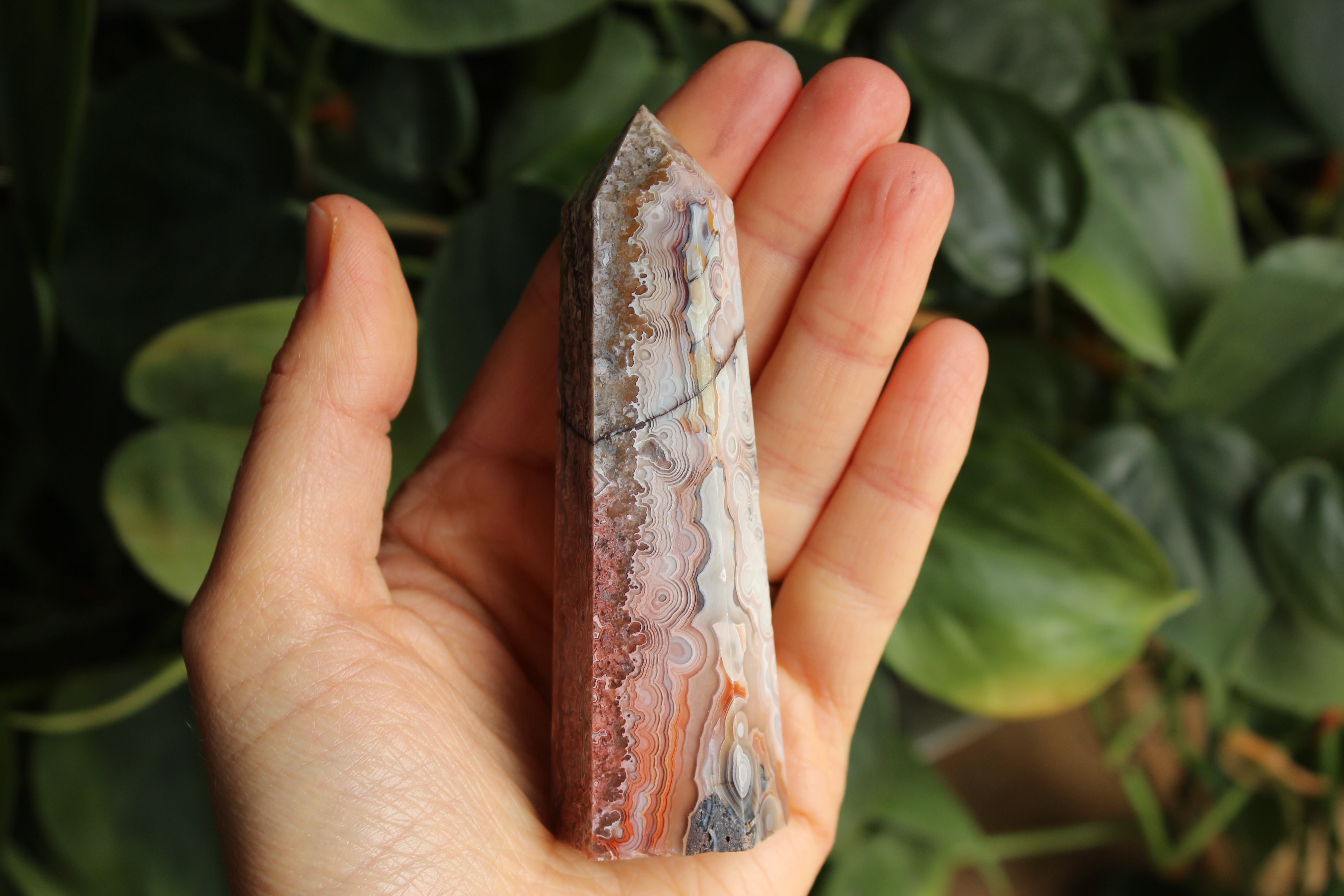 Crazy lace agate tower 1, new