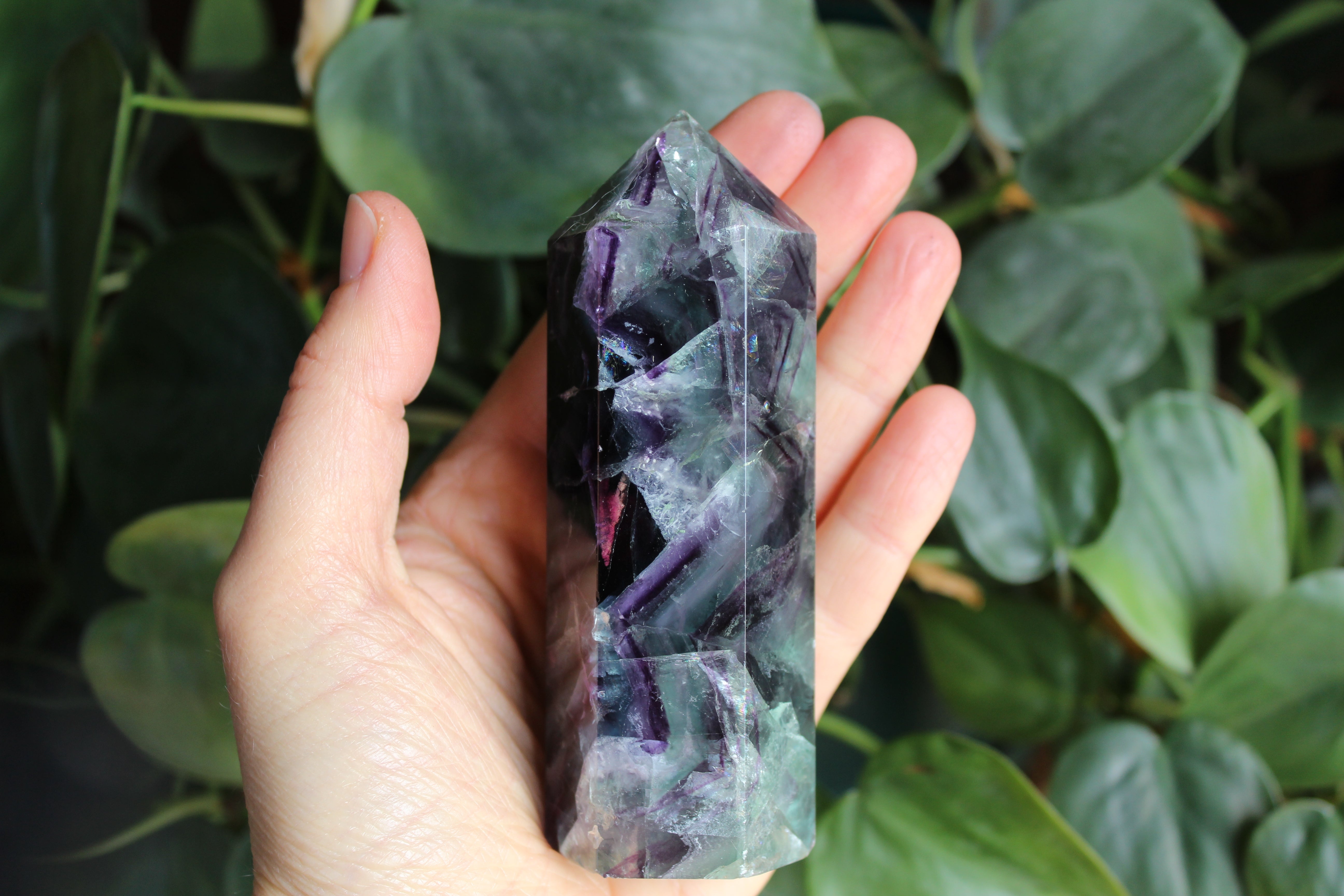 Rainbow fluorite tower 30, new