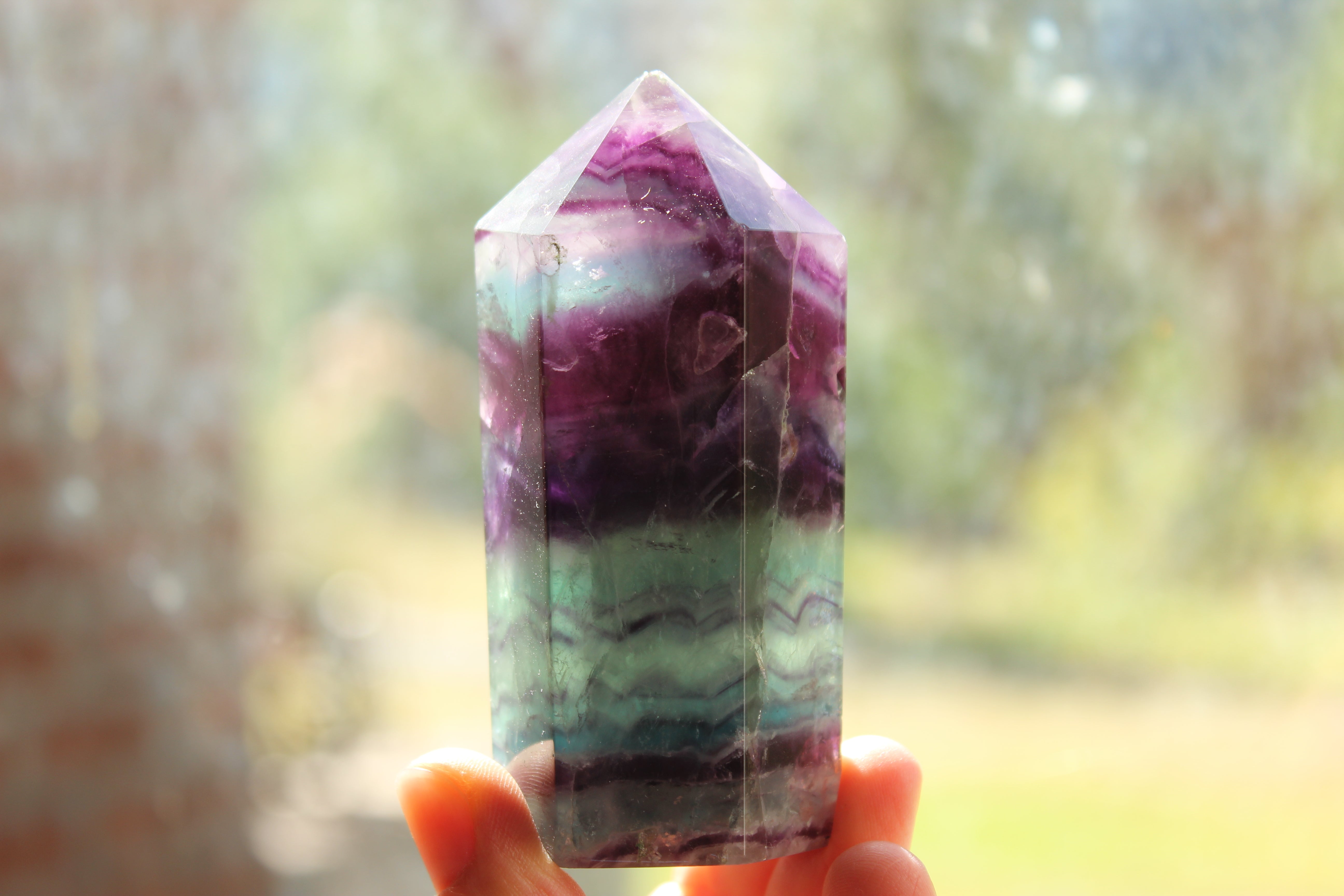 Rainbow fluorite tower 31, new