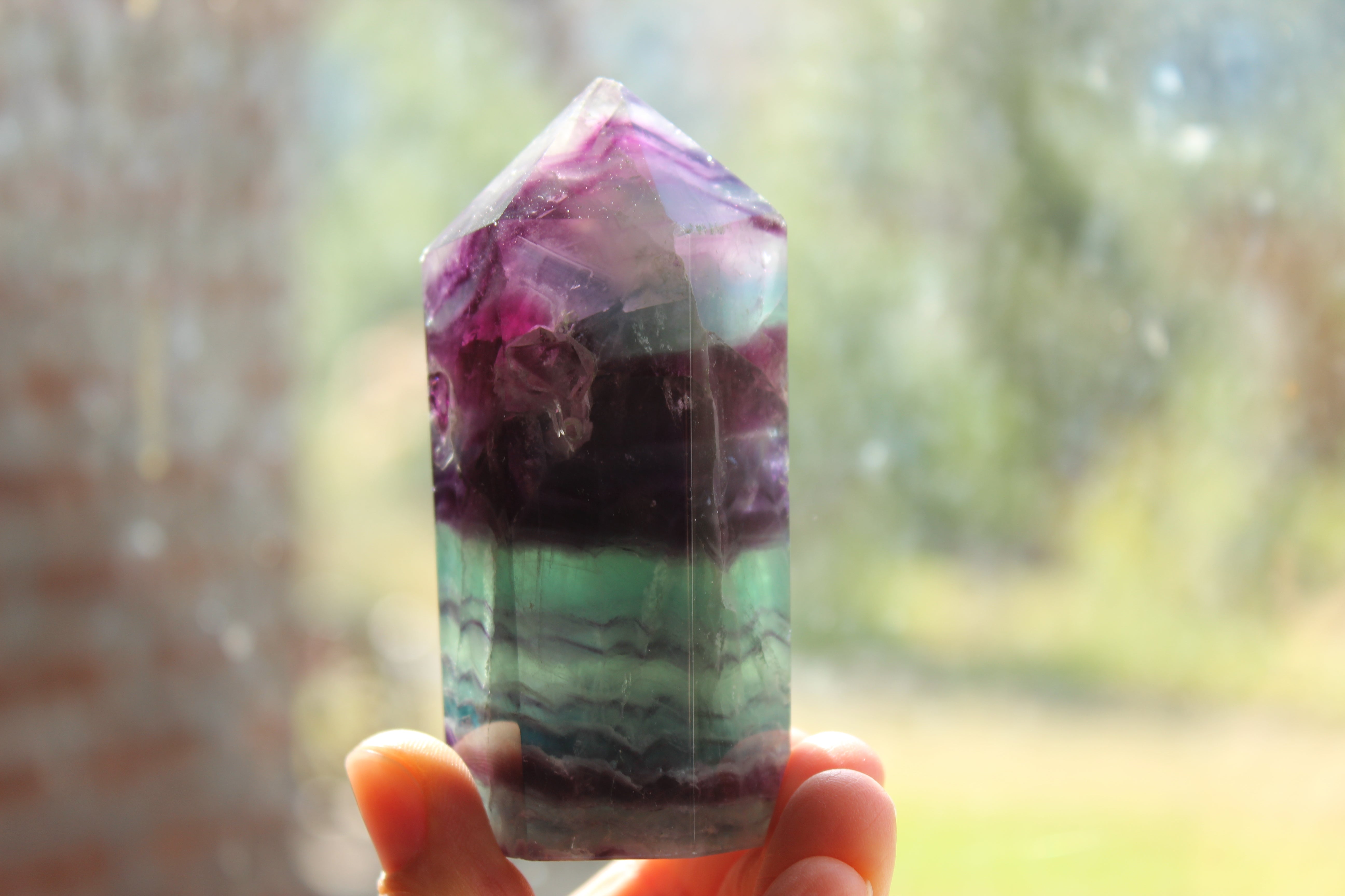Rainbow fluorite tower 31, new