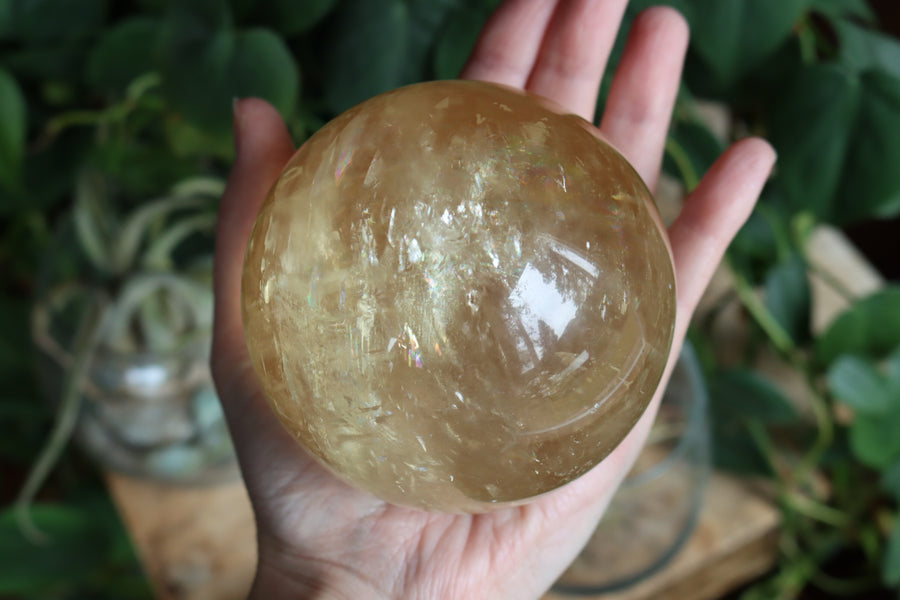 Honey calcite sphere 1