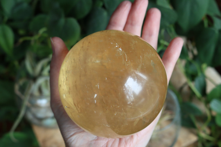 Honey calcite sphere 1