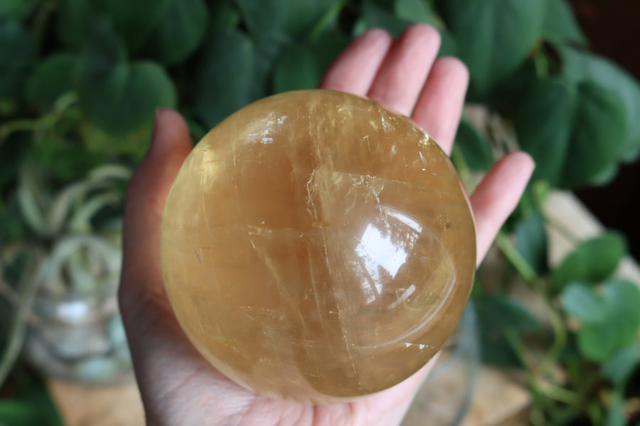 Honey calcite sphere 1