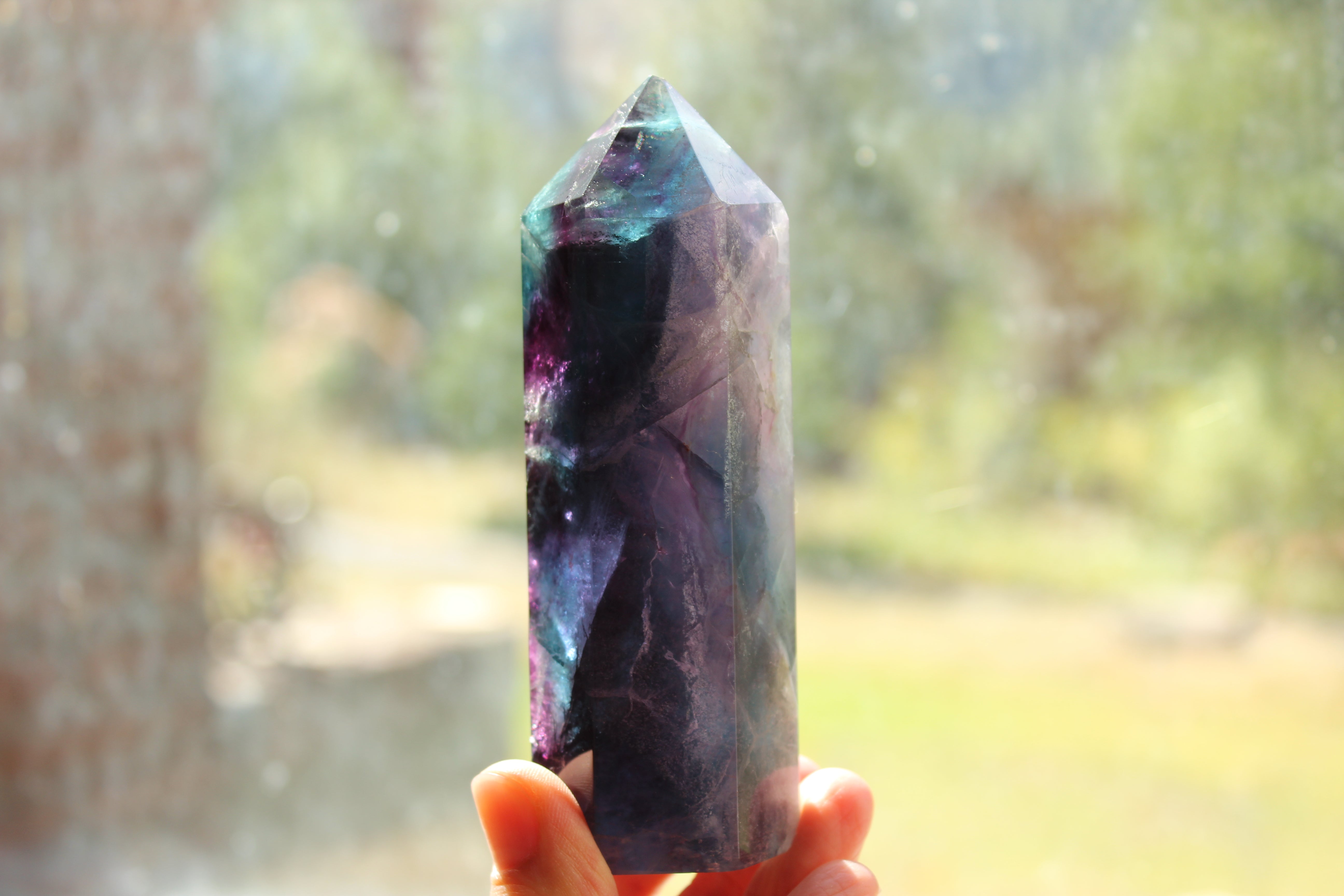 Rainbow fluorite tower 33, new