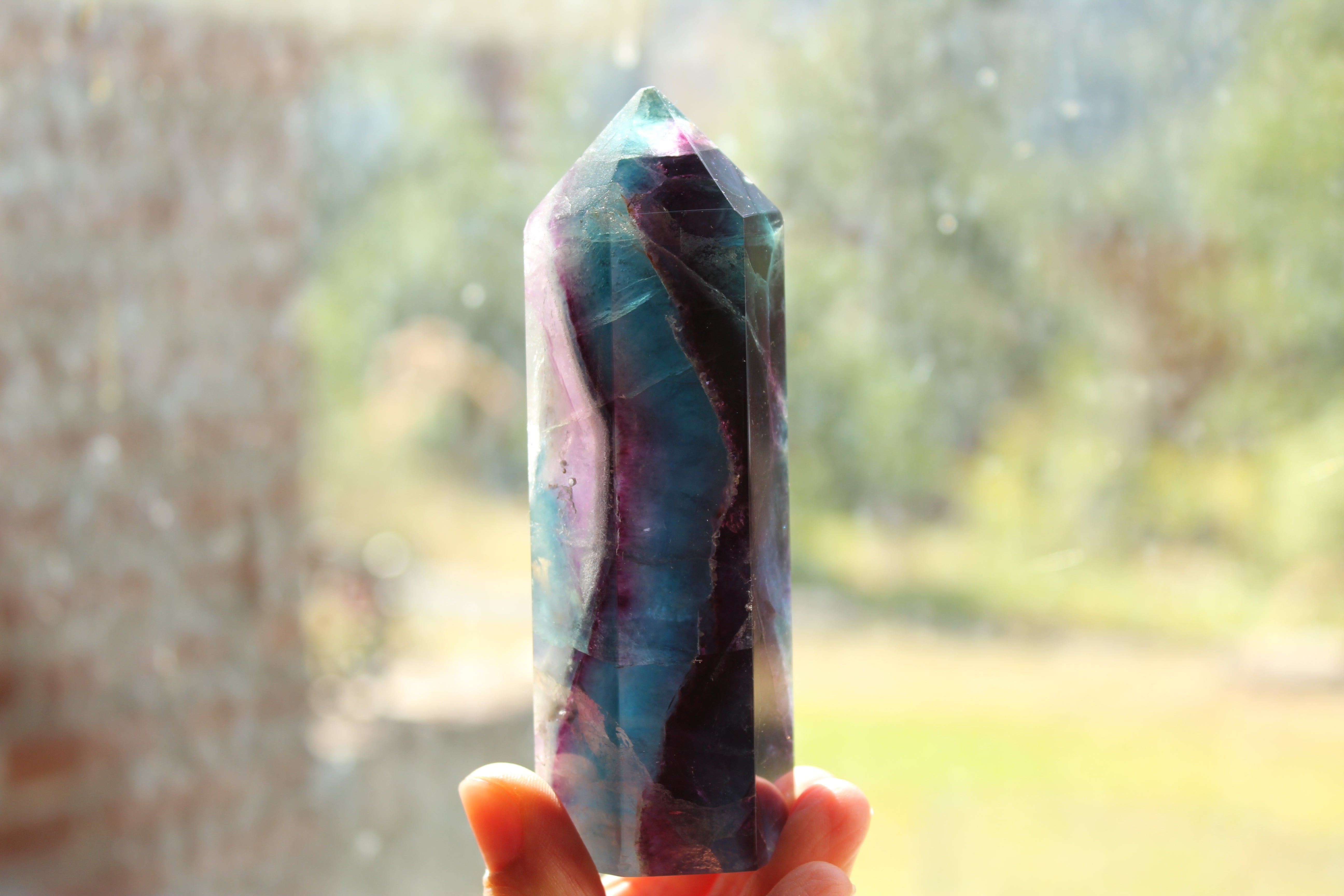 Rainbow fluorite tower 33, new