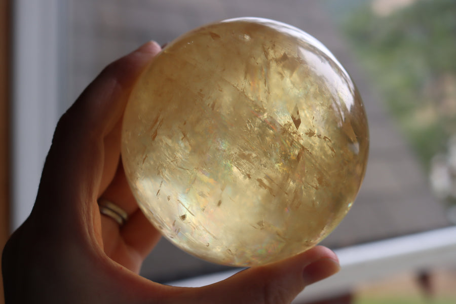 Honey calcite sphere 1