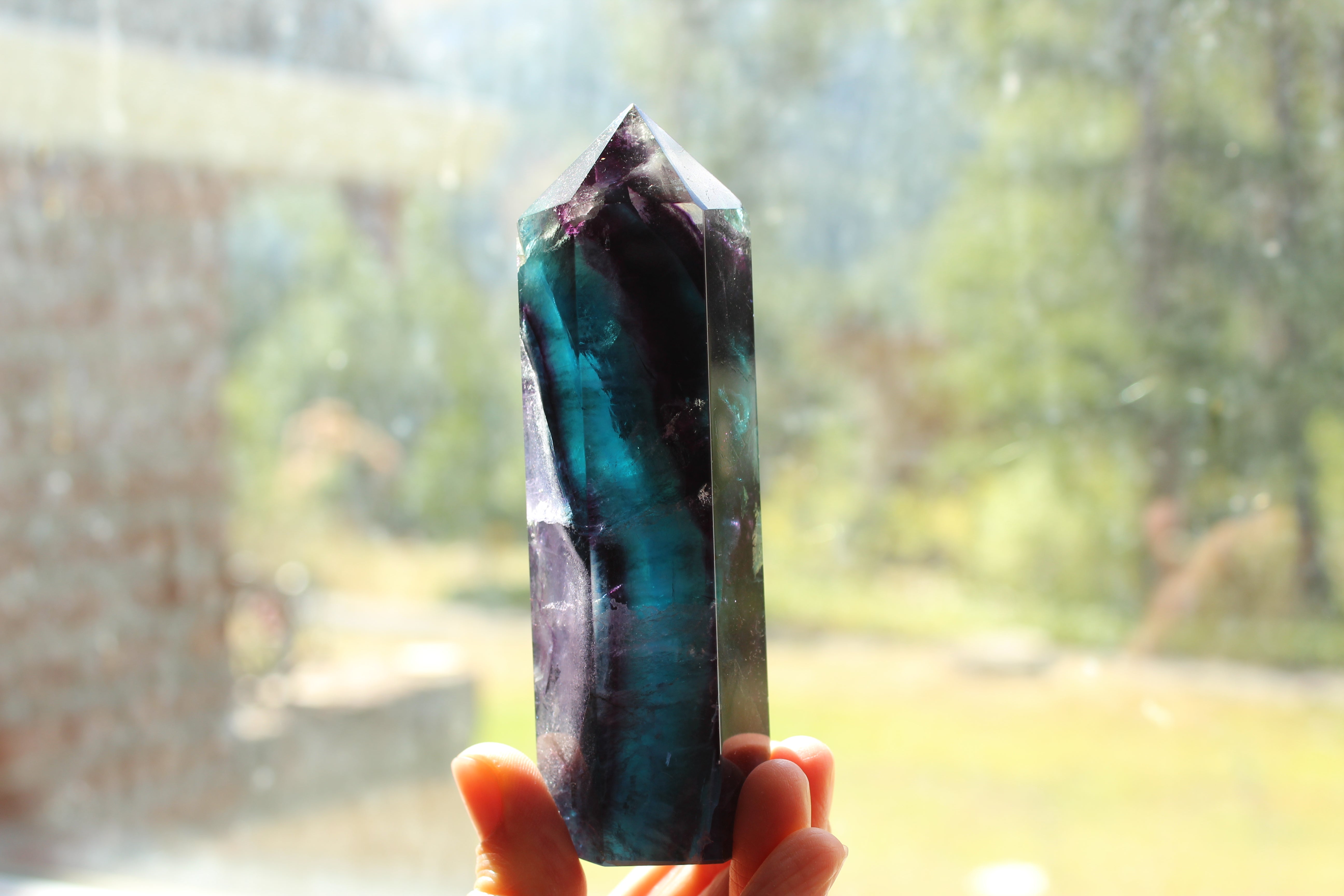 Rainbow fluorite tower 34, new