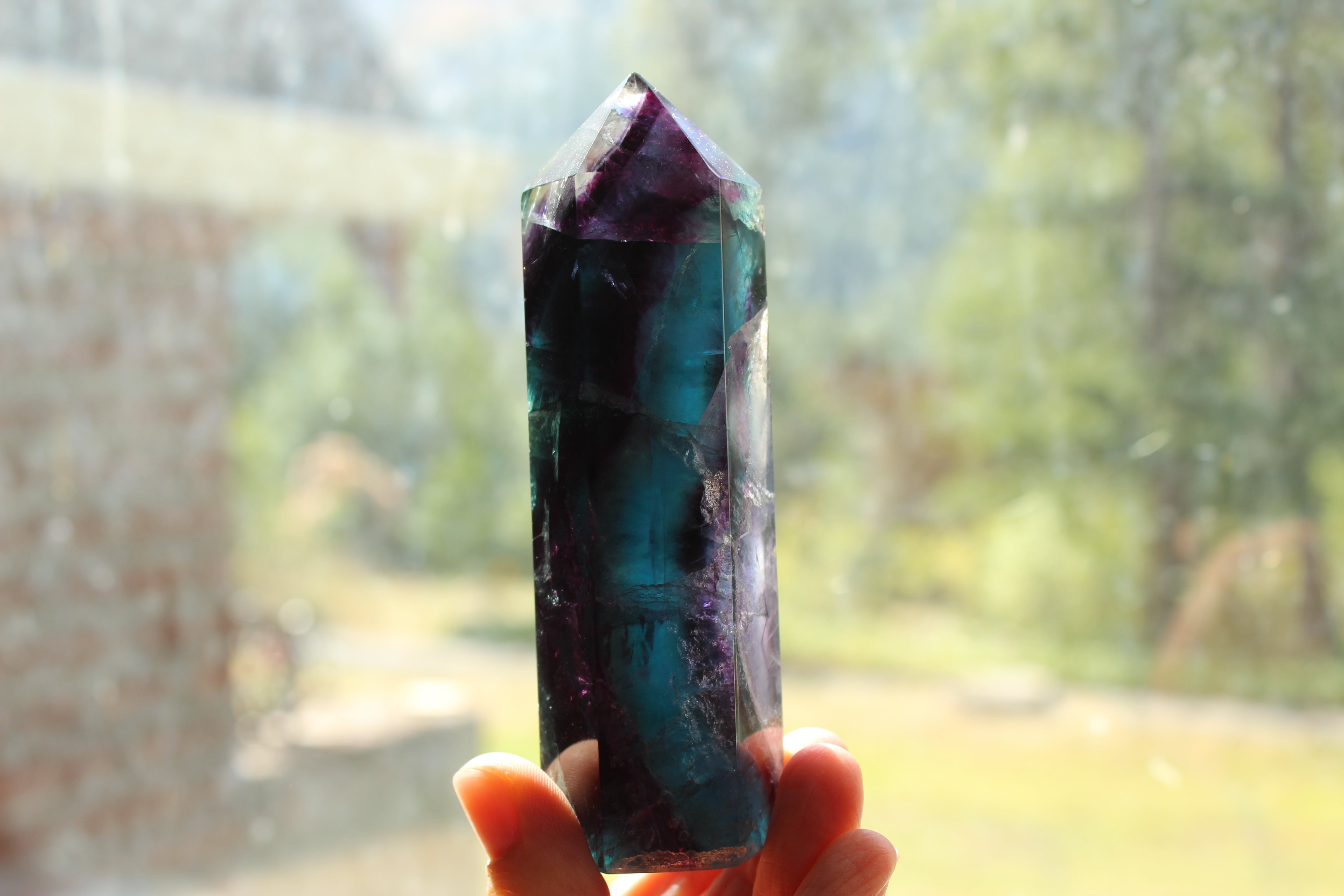 Rainbow fluorite tower 34, new