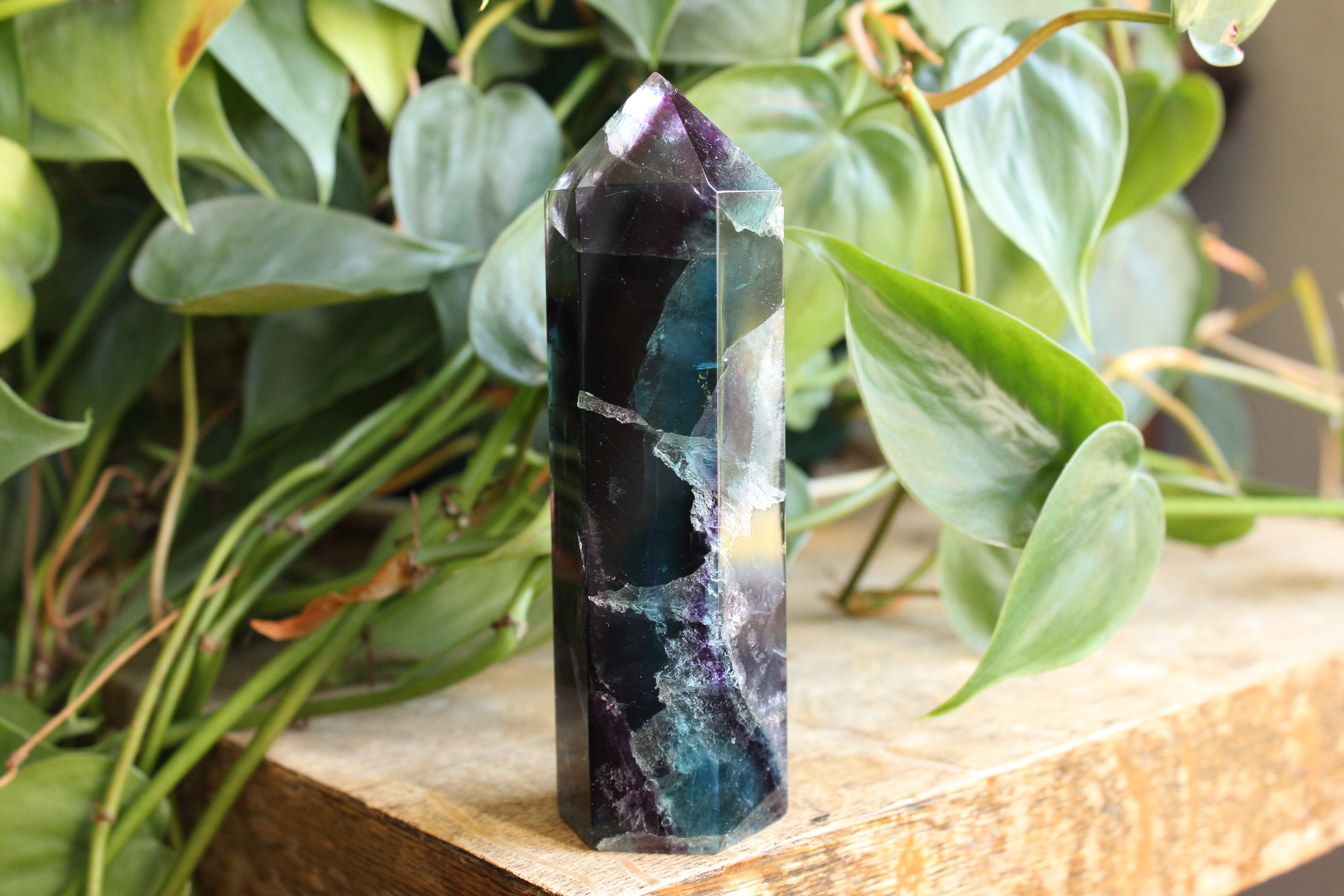 Rainbow fluorite tower 34, new