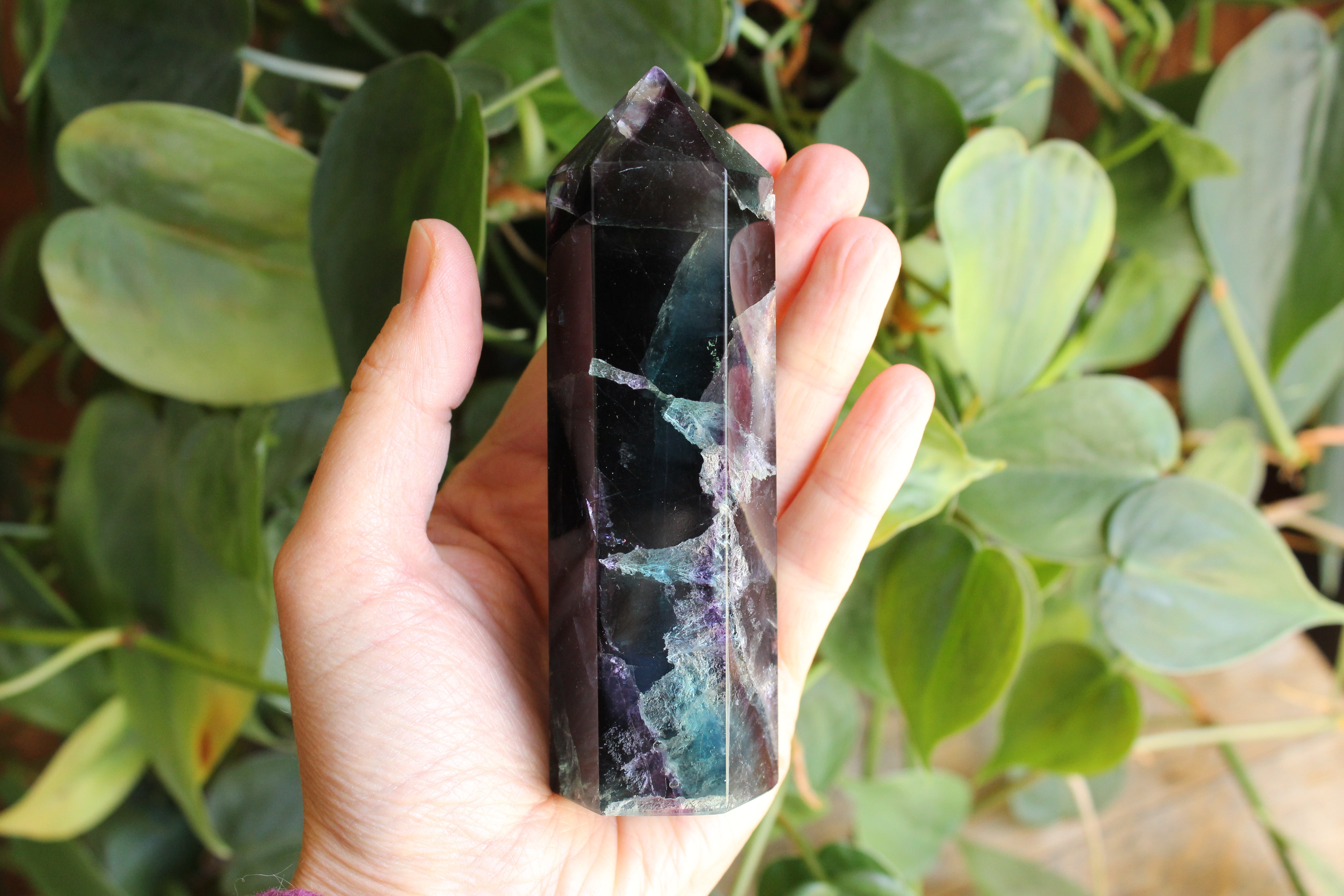 Rainbow fluorite tower 34, new