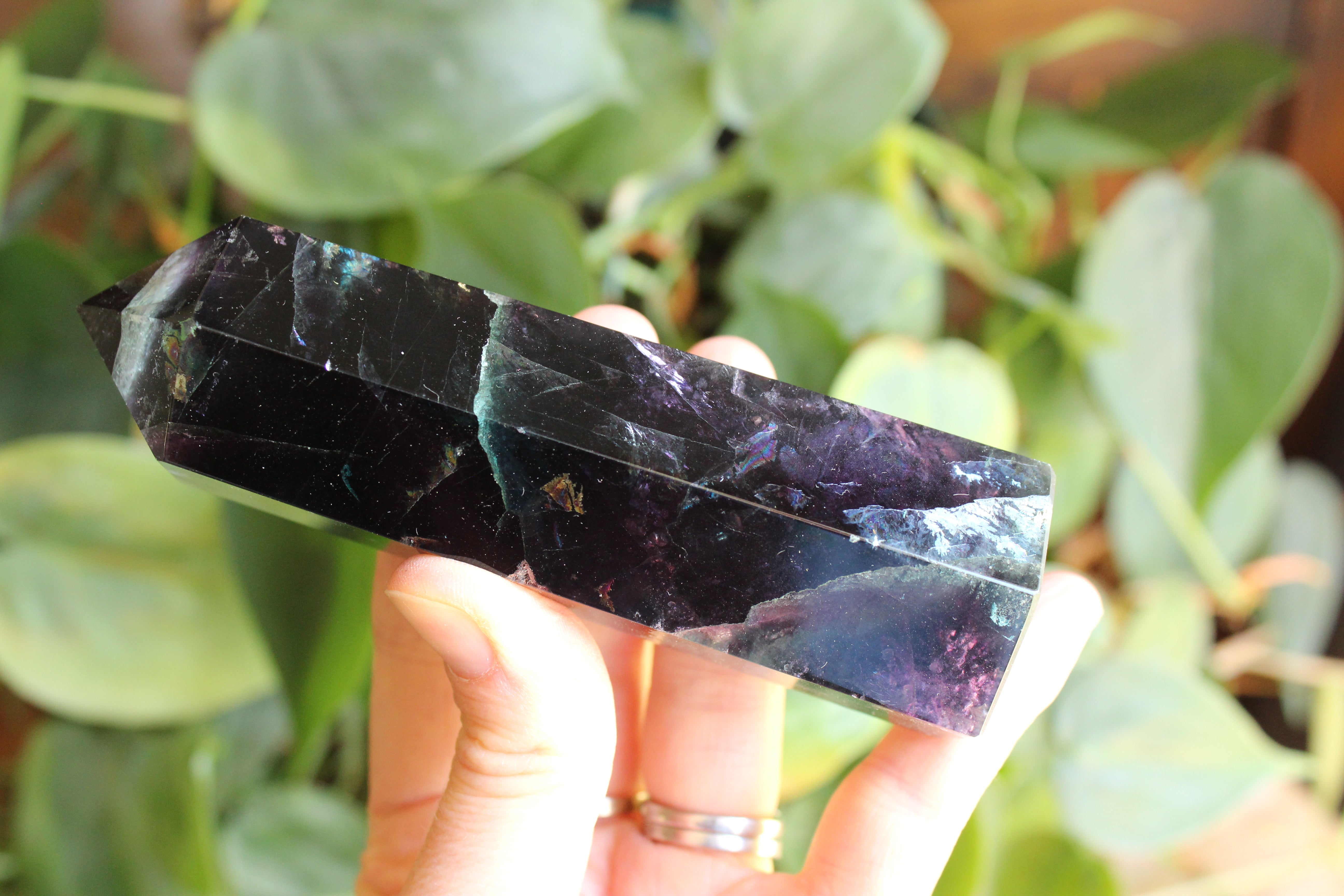 Rainbow fluorite tower 34, new