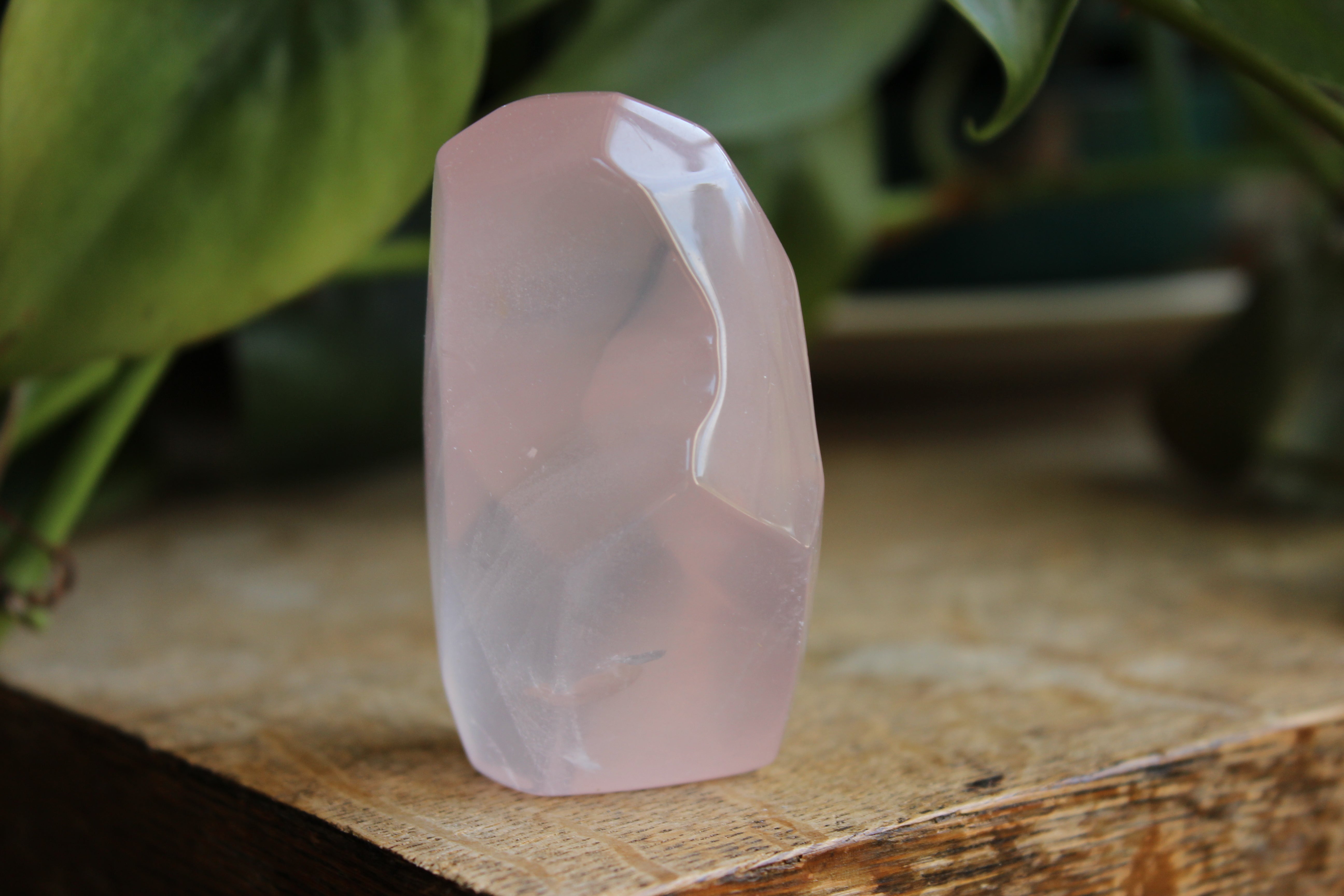 Gemmy rose quartz free form from Mozambique 2, new