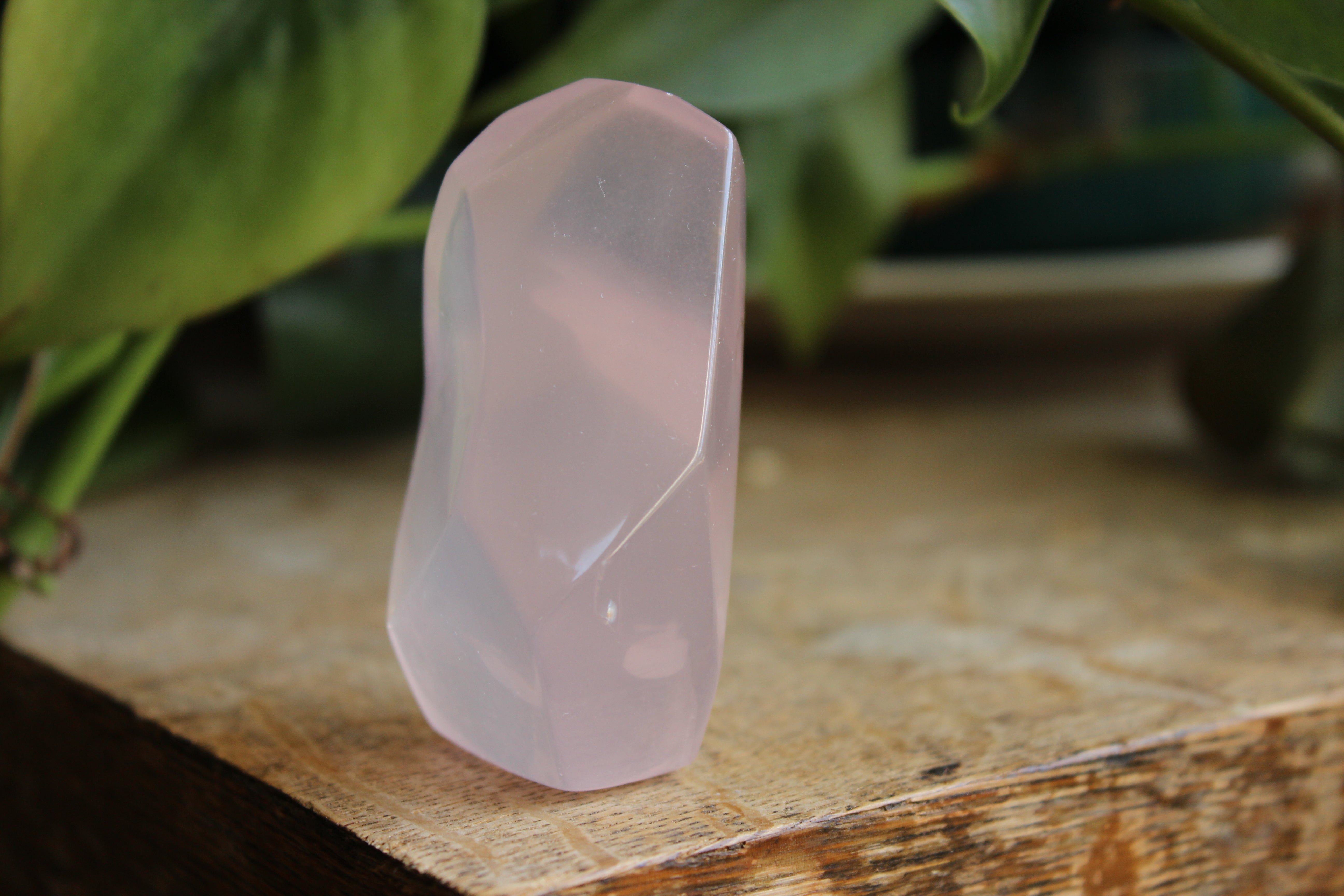 Gemmy rose quartz free form from Mozambique 2, new