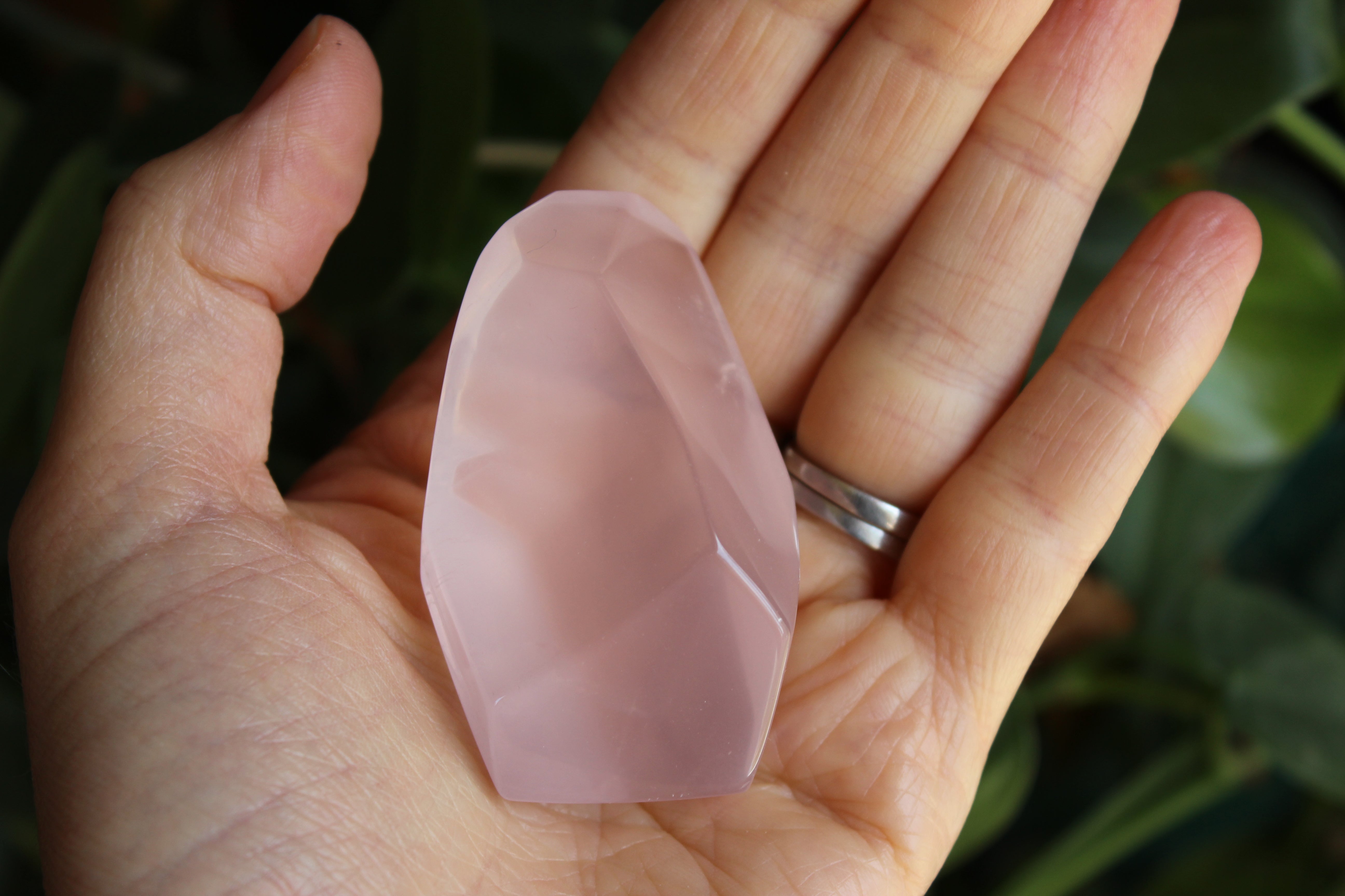 Gemmy rose quartz free form from Mozambique 2, new