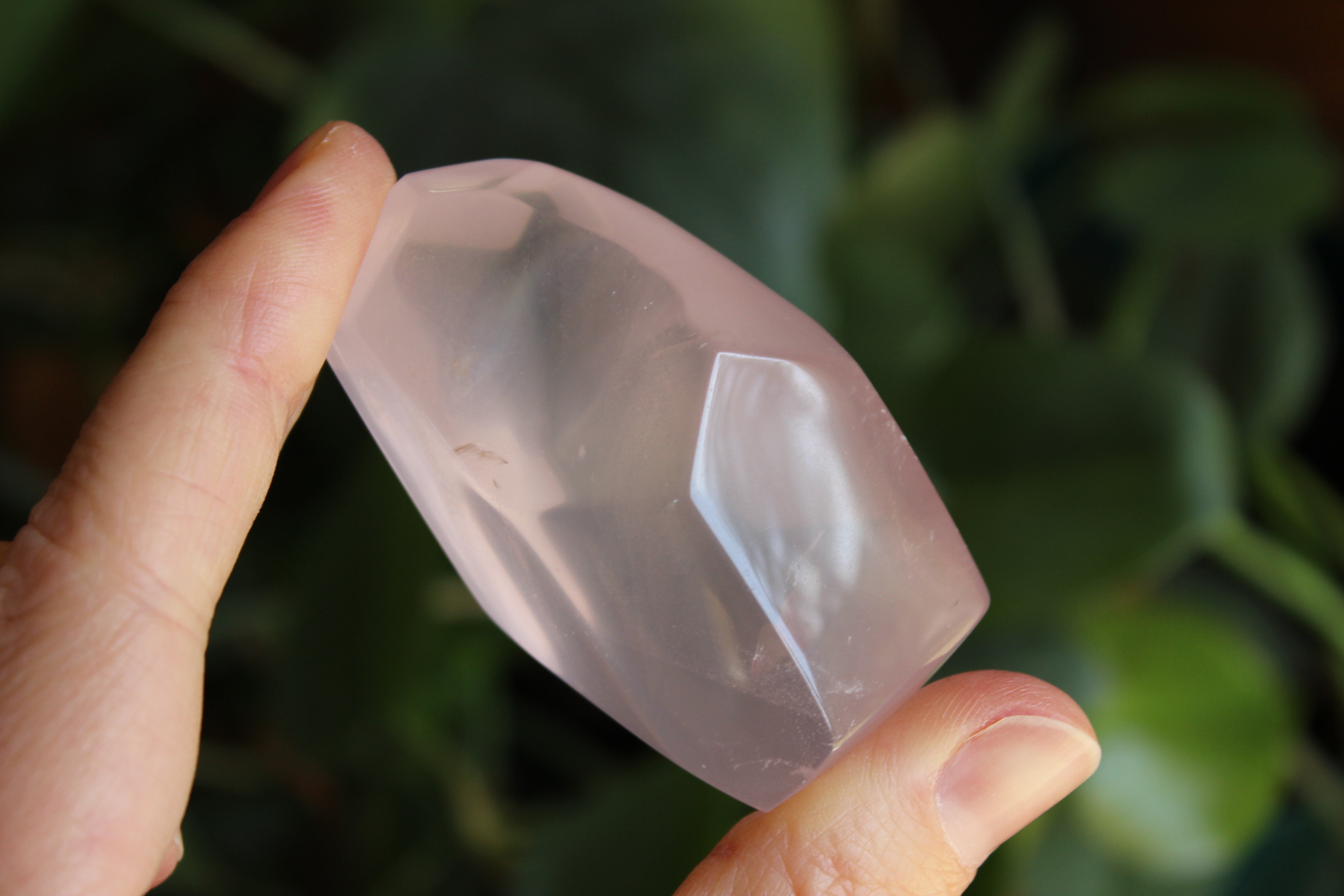 Gemmy rose quartz free form from Mozambique 2, new