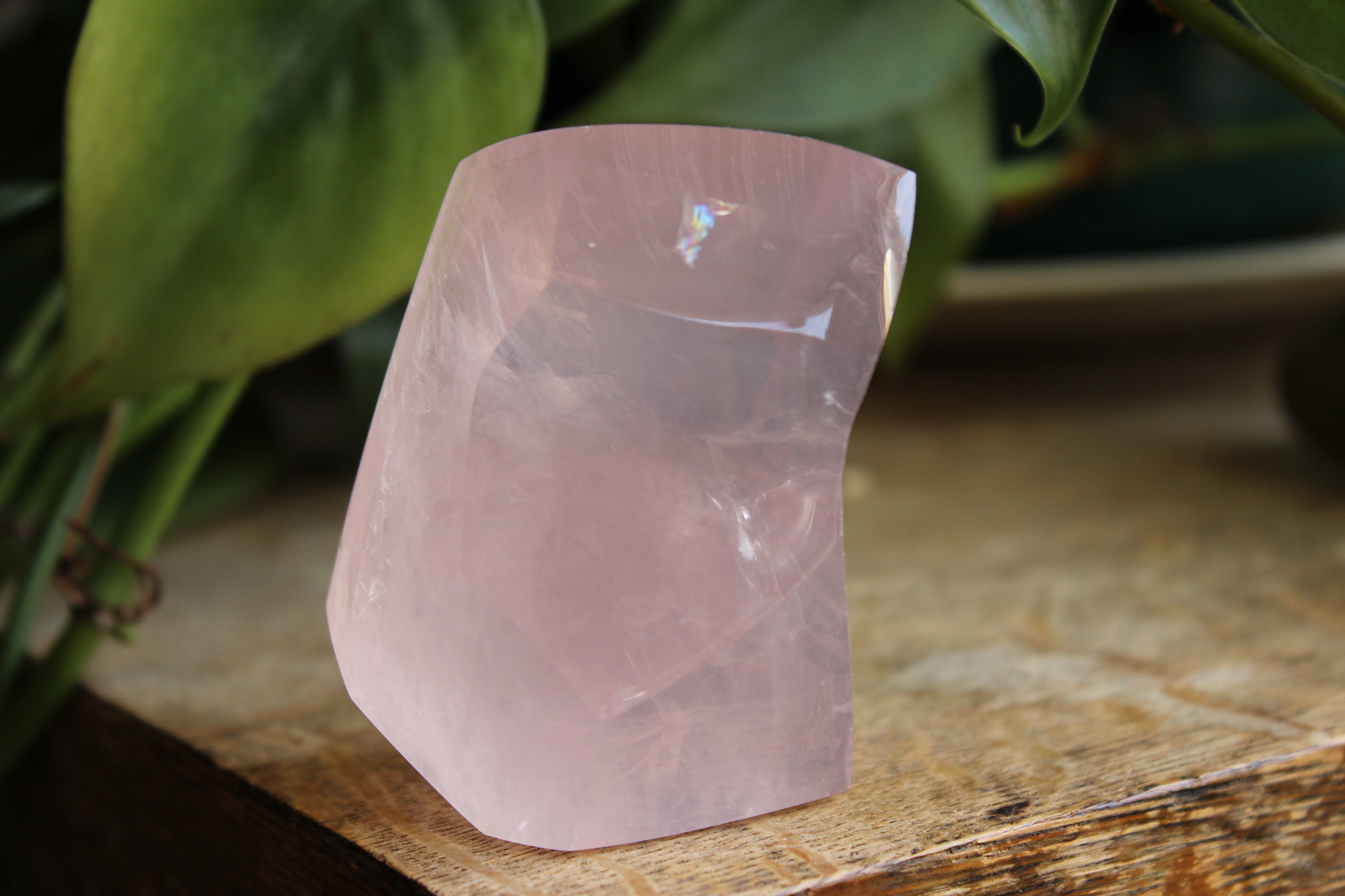 Gemmy rose quartz free form from Mozambique 3, new