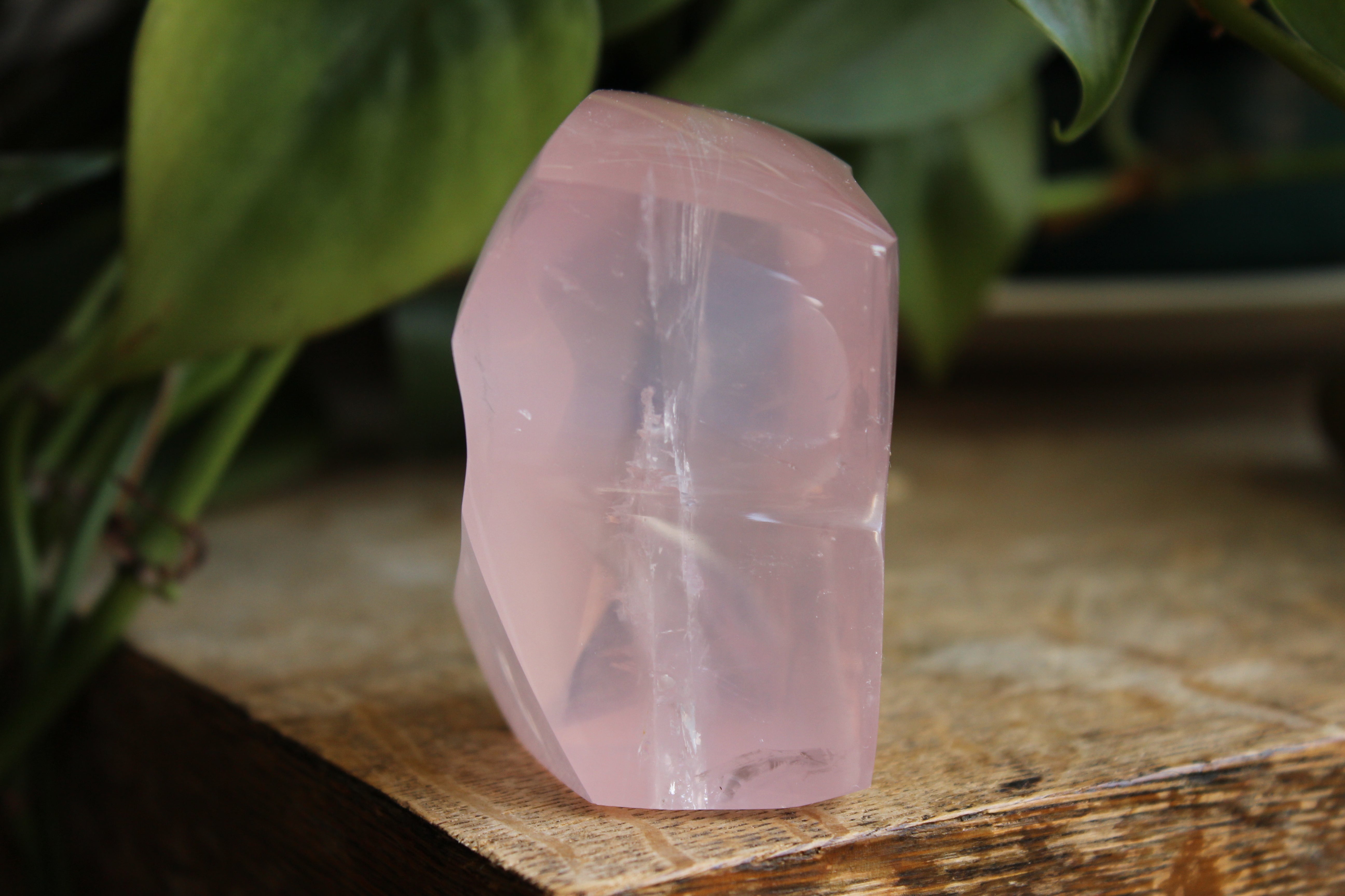 Gemmy rose quartz free form from Mozambique 3, new