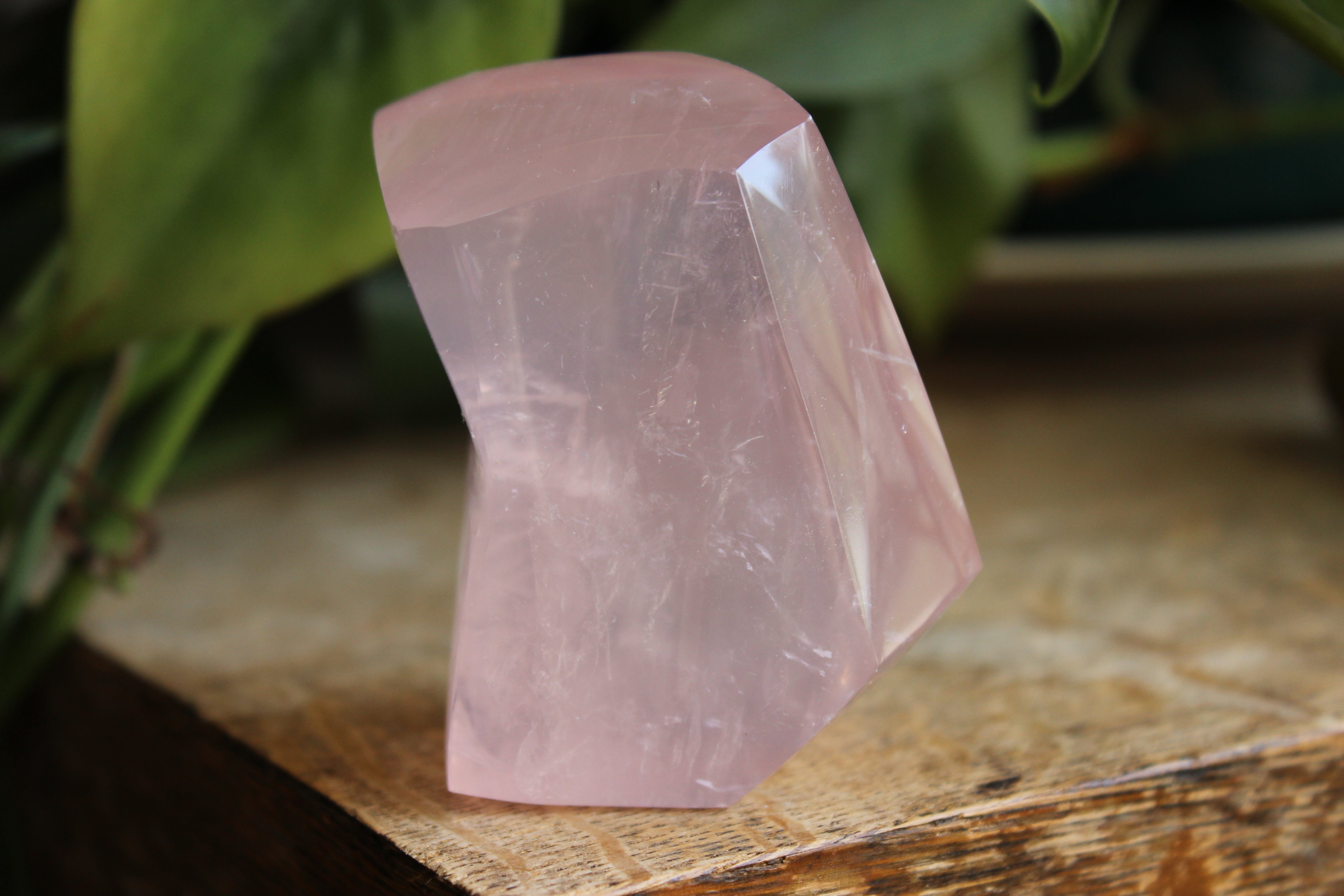 Gemmy rose quartz free form from Mozambique 3, new