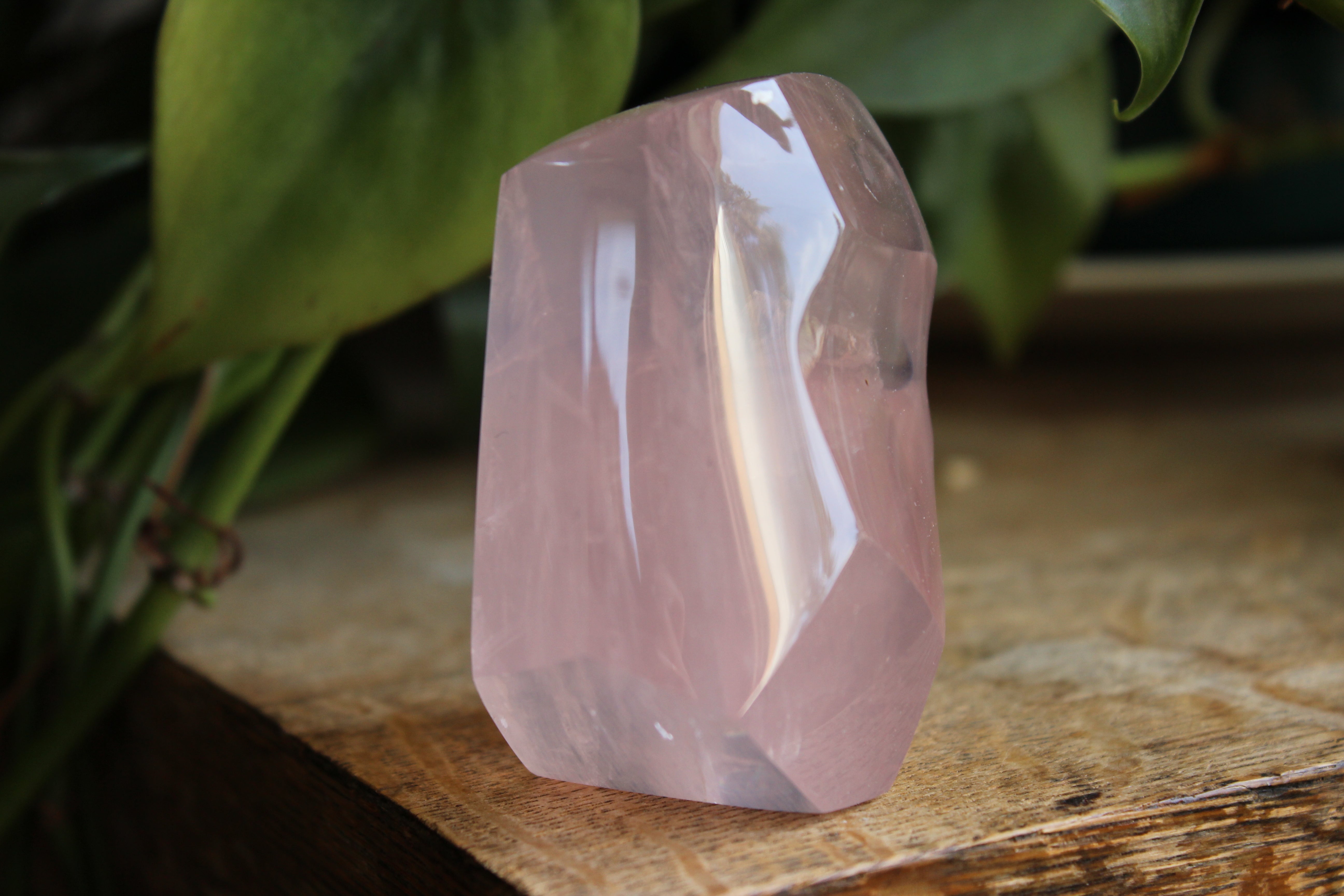 Gemmy rose quartz free form from Mozambique 3, new