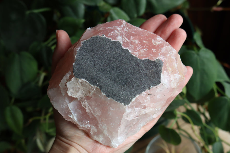 Rose quartz candle/plant holder 1