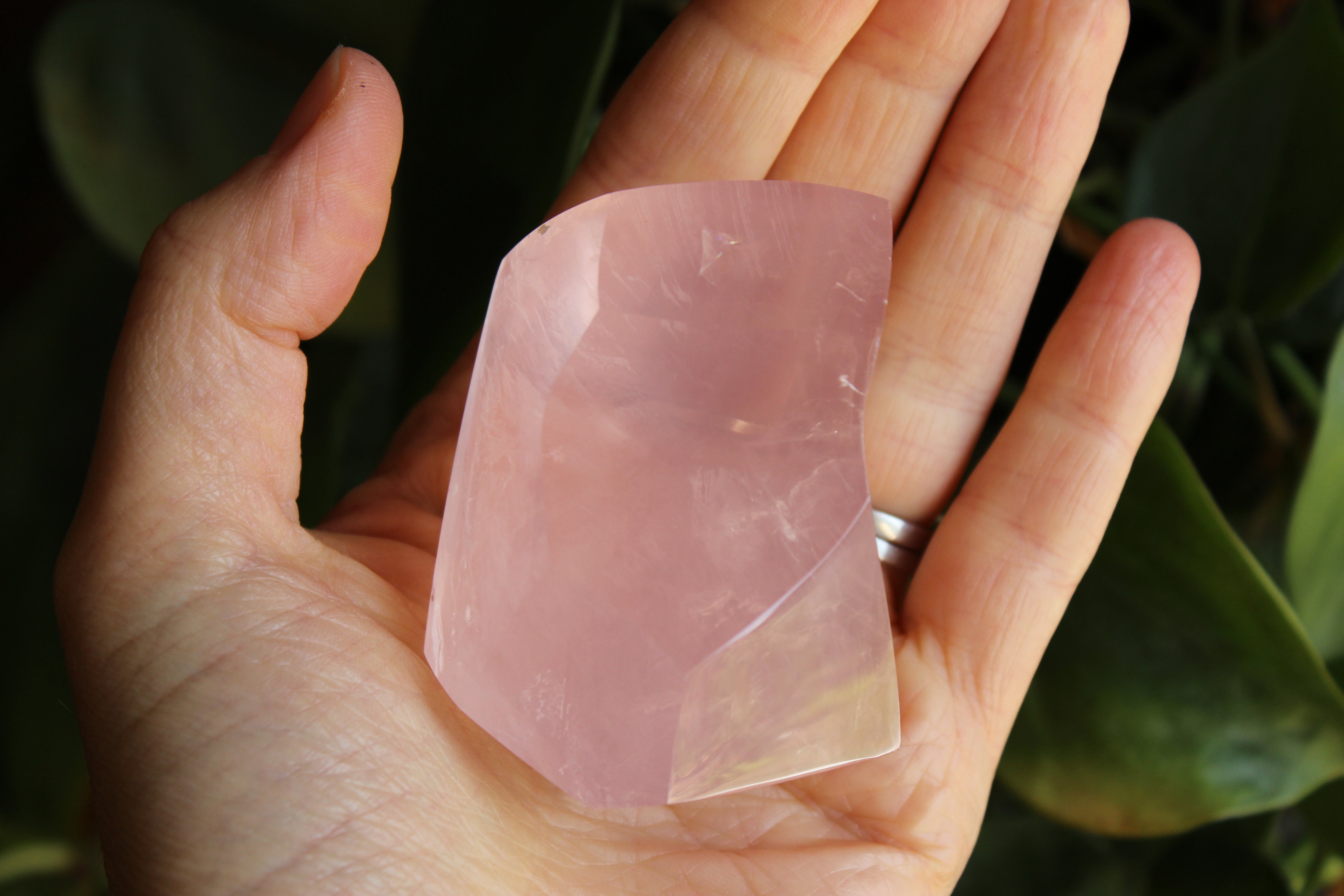 Gemmy rose quartz free form from Mozambique 3, new
