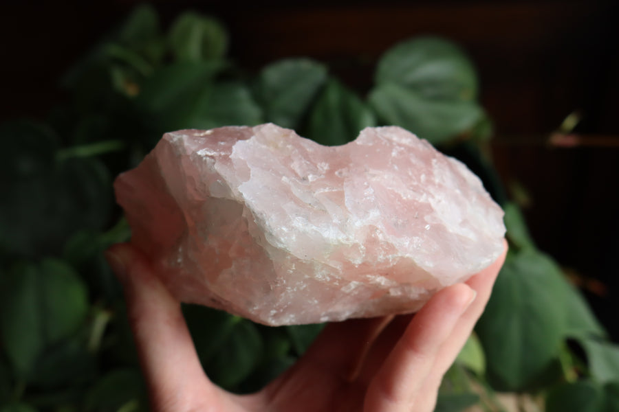 Rose quartz candle/plant holder 1
