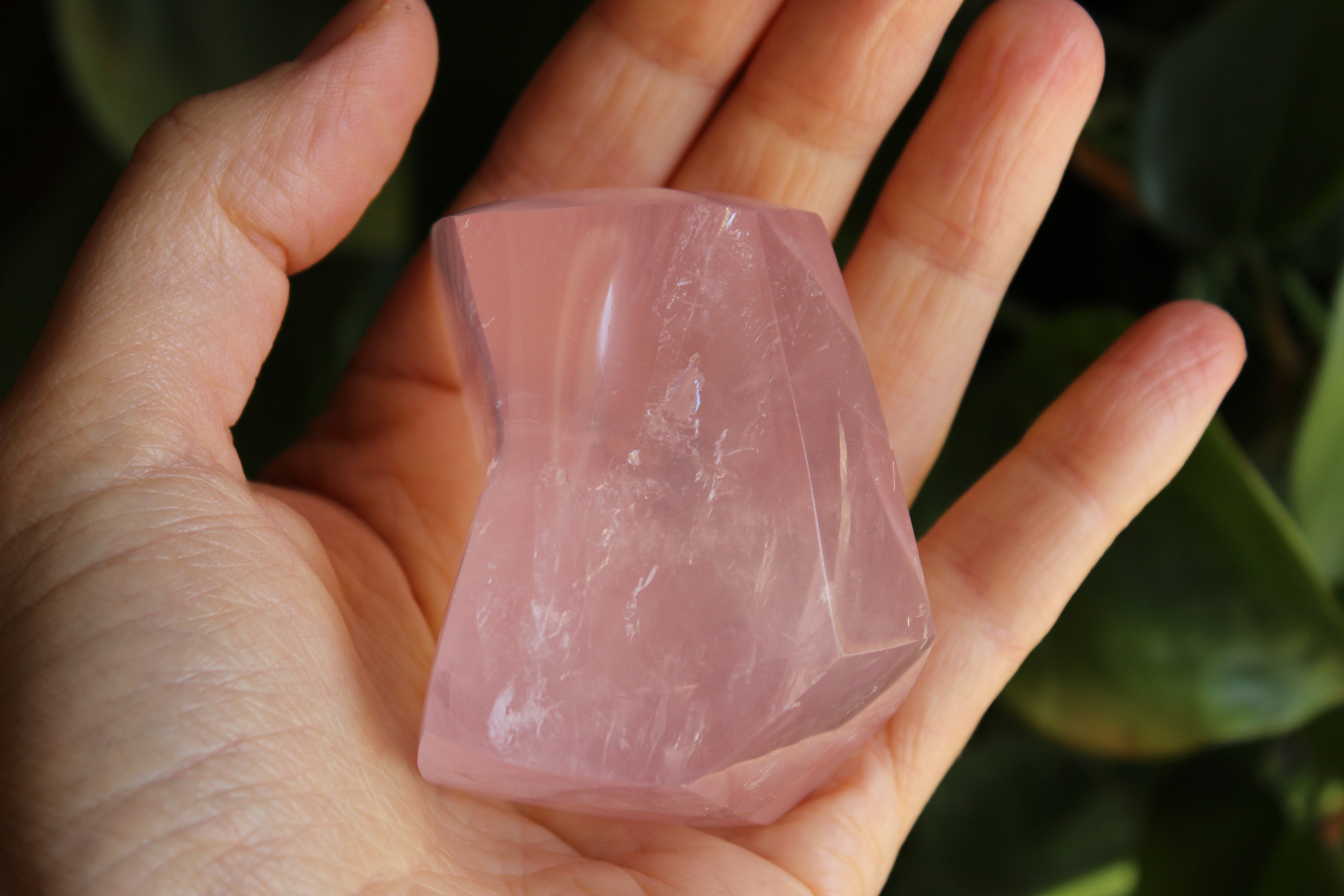 Gemmy rose quartz free form from Mozambique 3, new