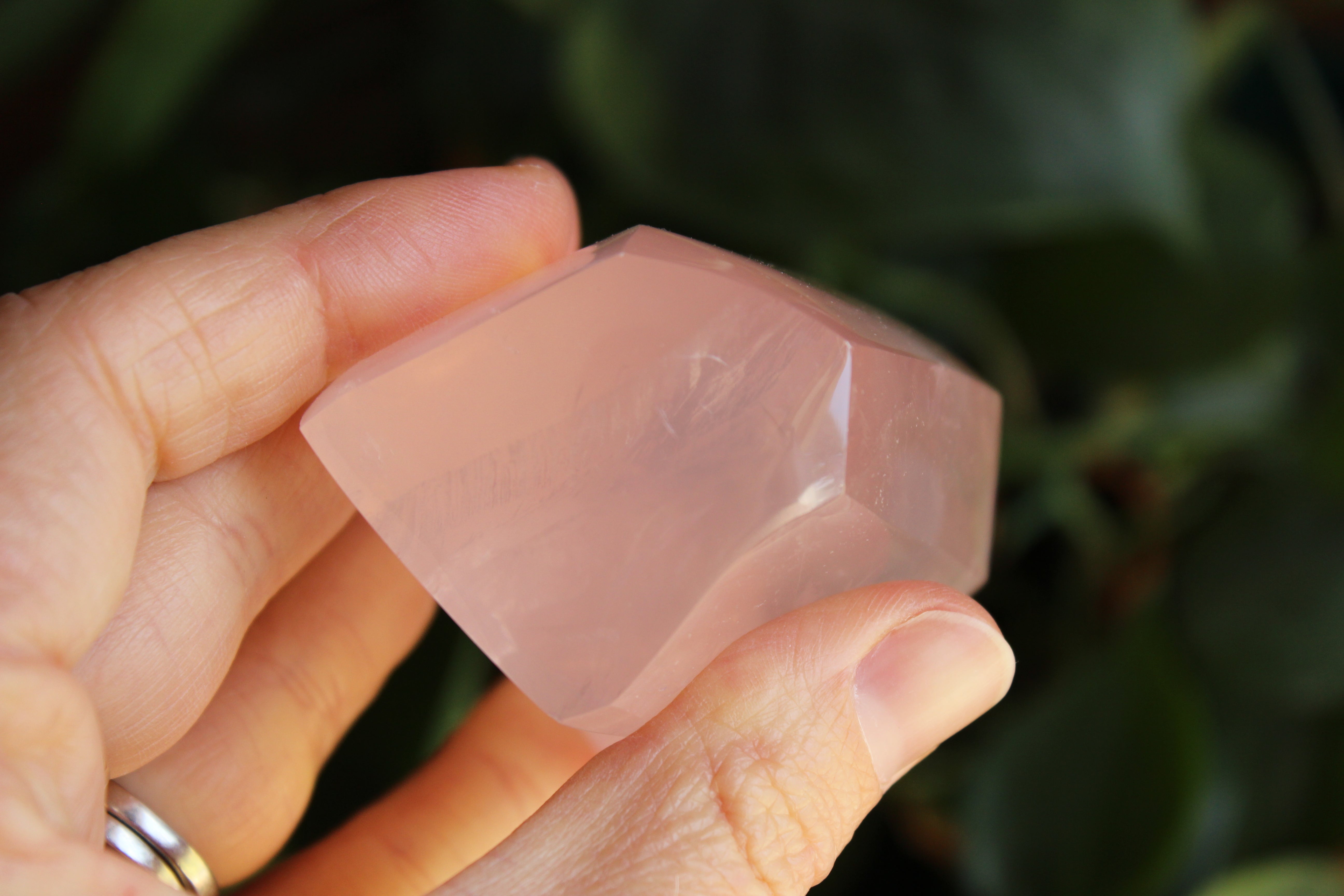Gemmy rose quartz free form from Mozambique 3, new