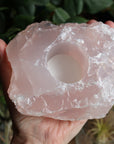 Rose quartz candle/plant holder 2