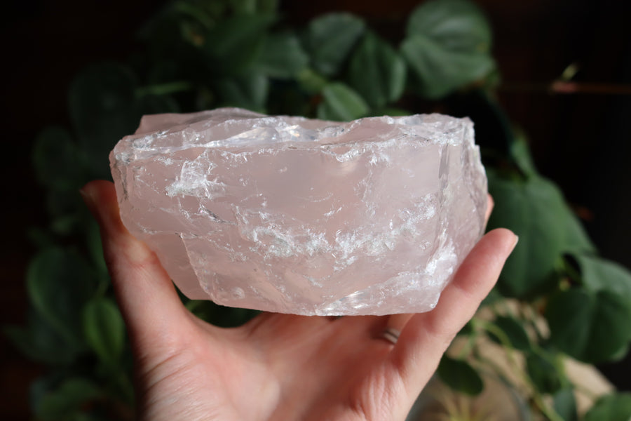 Rose quartz candle/plant holder 2