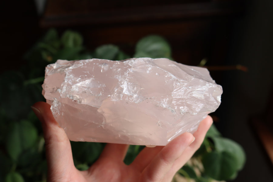 Rose quartz candle/plant holder 2