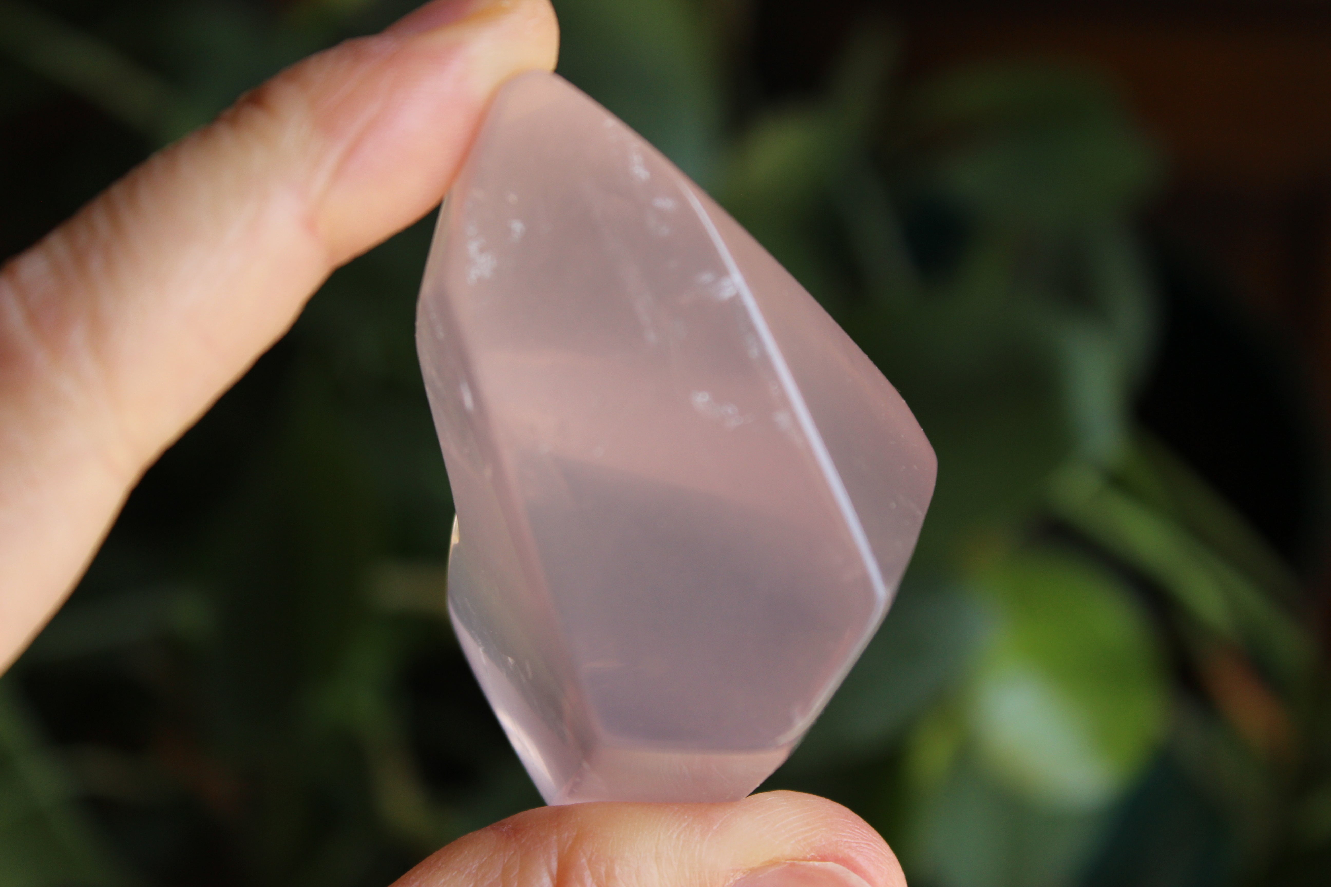 Gemmy rose quartz free form from Mozambique 4, new