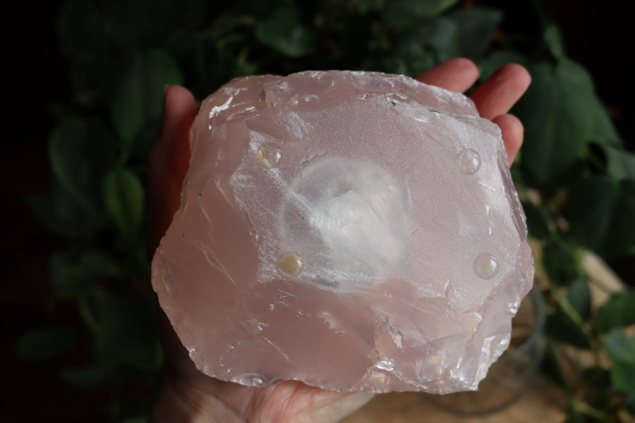 Rose quartz candle/plant holder 2