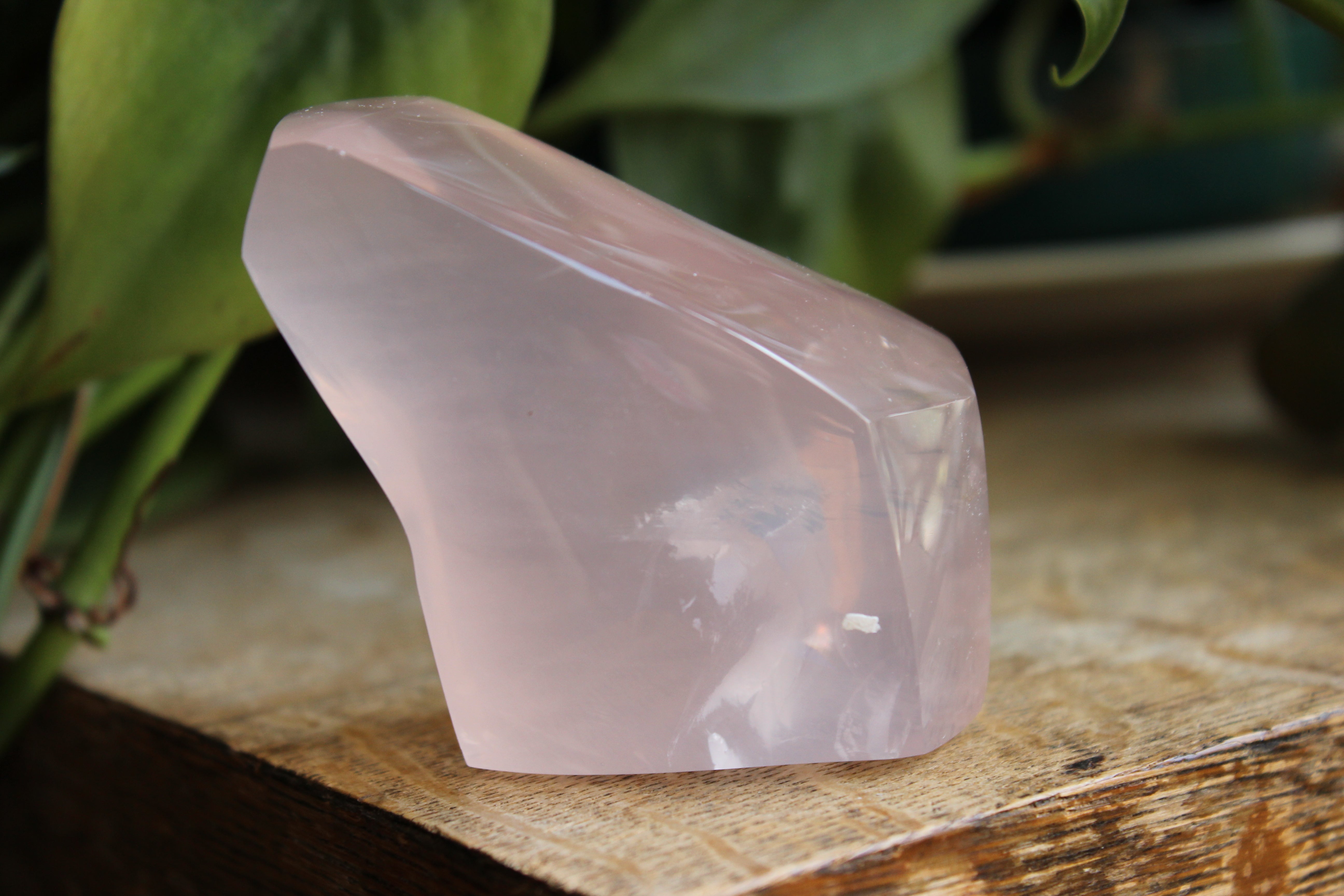 Gemmy rose quartz free form from Mozambique 5, new
